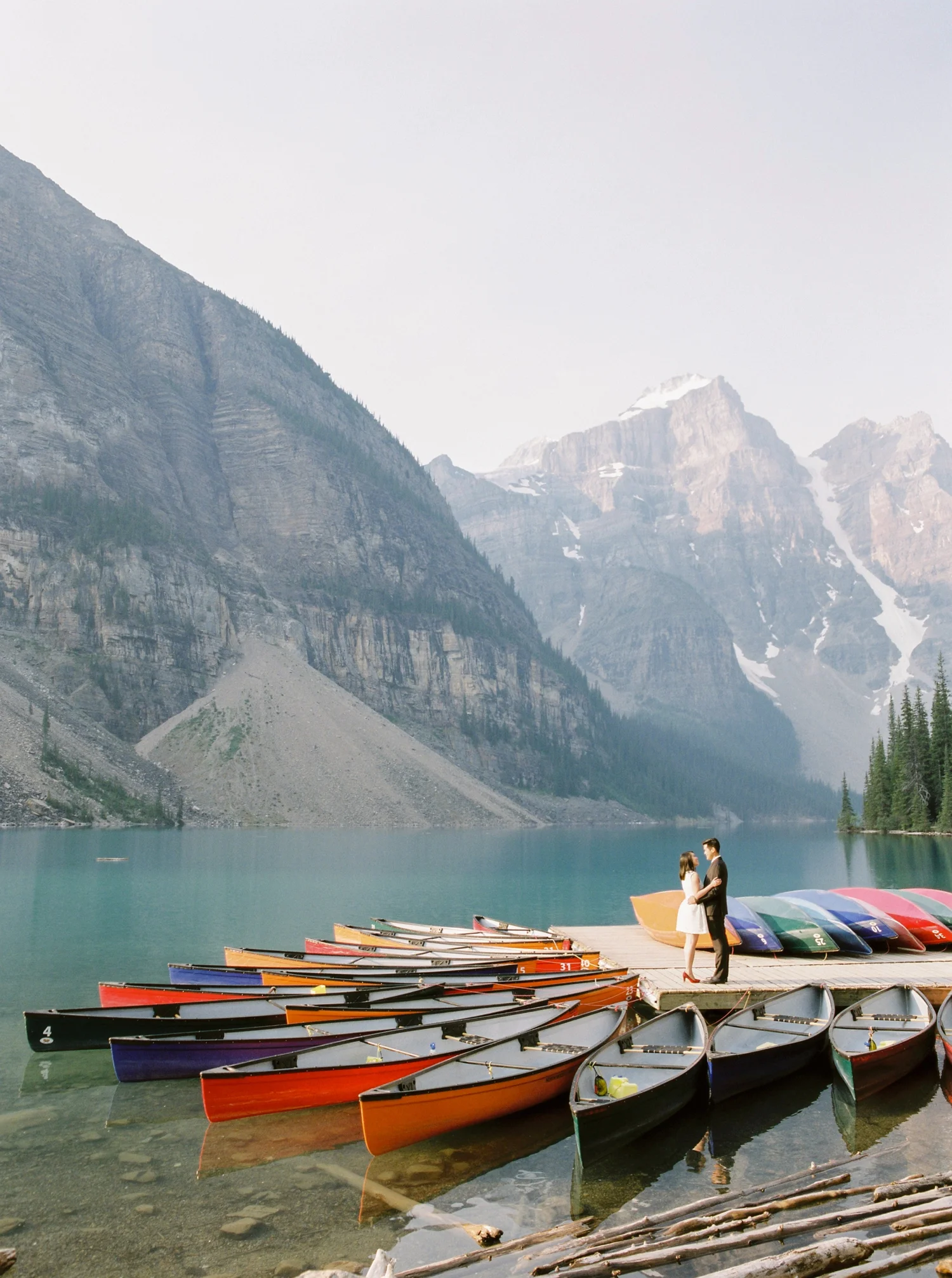 Banff Lake Louise wedding photographers | Engagement Session | Moraine Lake | Justine Milton Fine Art Film Photography
