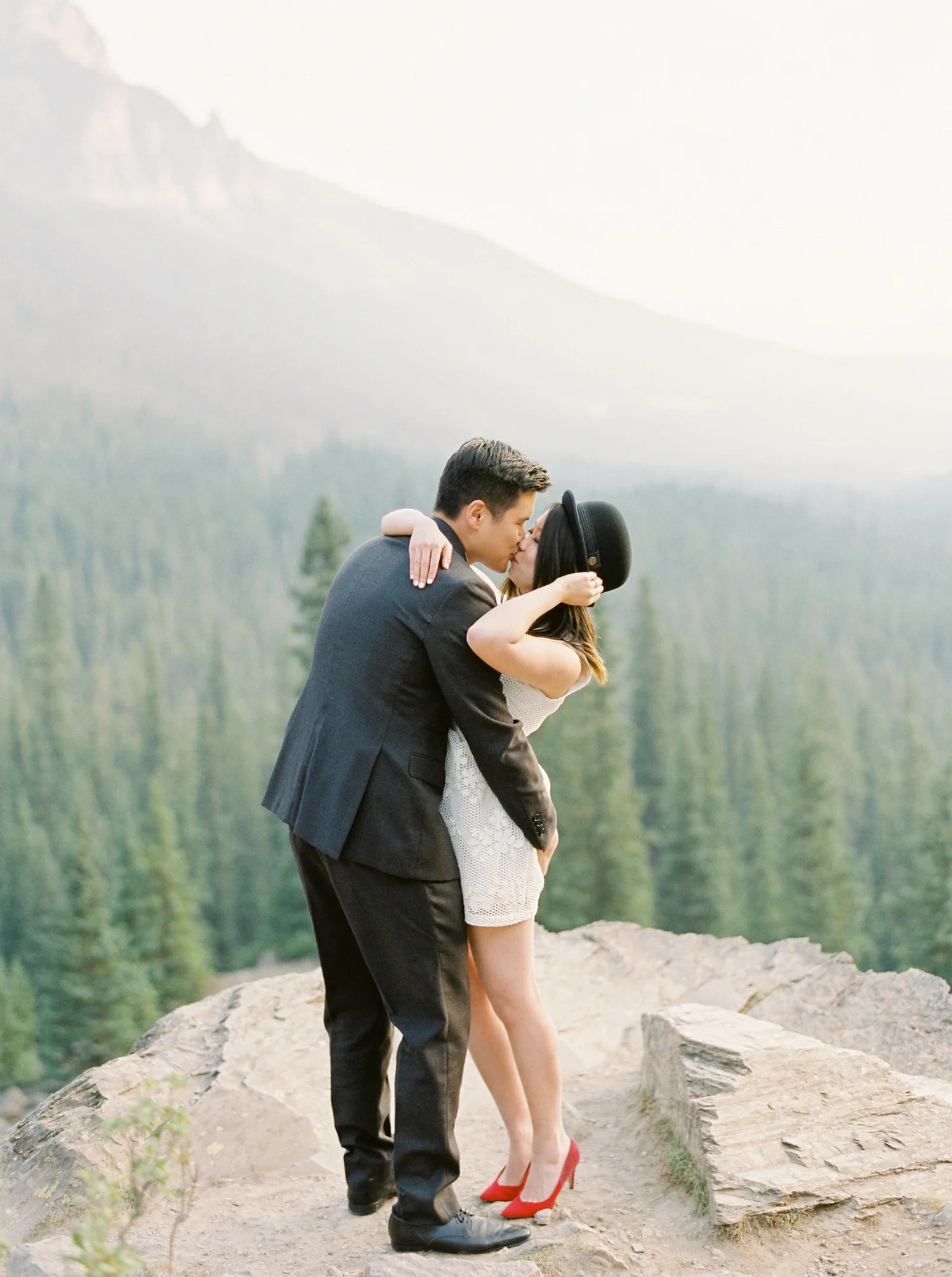 Banff Lake Louise wedding photographers | Engagement Session | Moraine Lake | Justine Milton Fine Art Film Photography