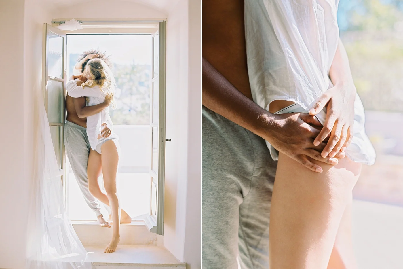 greece destination wedding photographer | intimate at home lifestyle session | engagement photo ideas | film photography