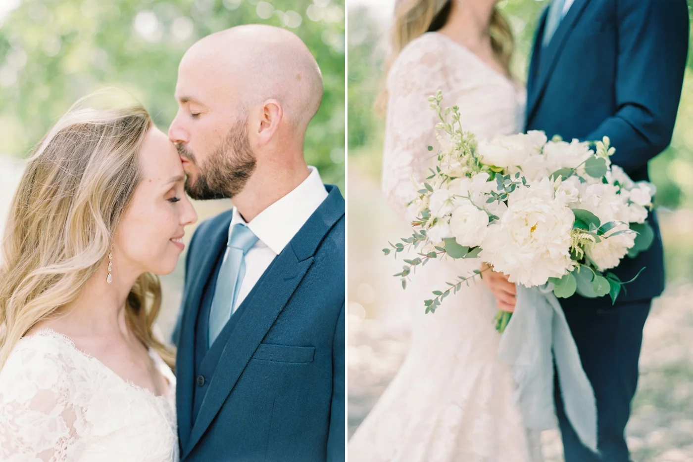 Calgary wedding photographers | The Gathered Farm Wedding | Justine milton fine art film photographer | bride and groom portraits white bridal bouquet white peonies