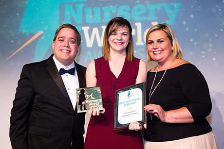 Christina receiving her award from the judges