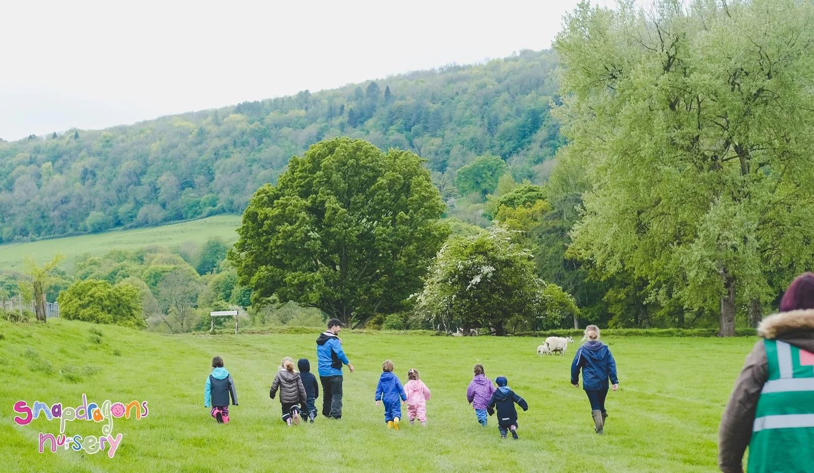 Preschool enjoying the walk to Warleigh Lodge Farm 2019