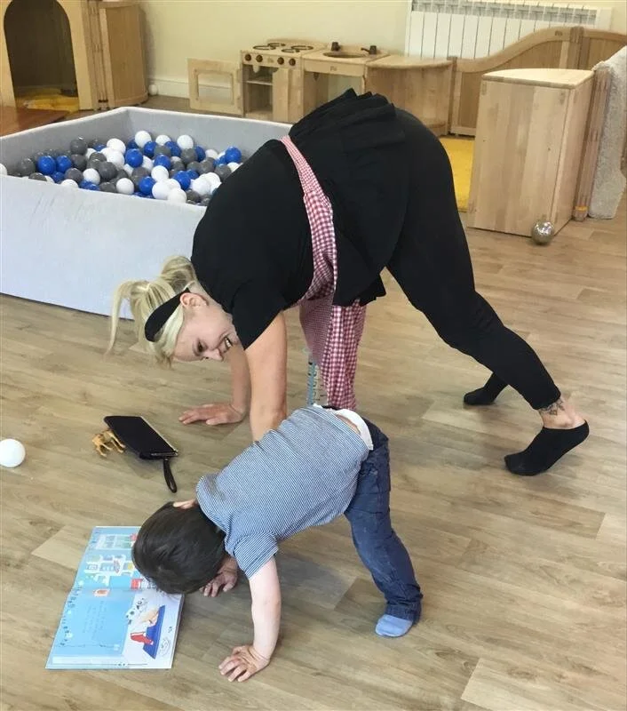 Practicing and learning our yoga moves