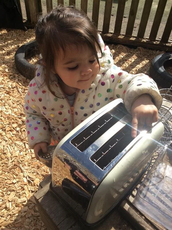 Making pretend toast