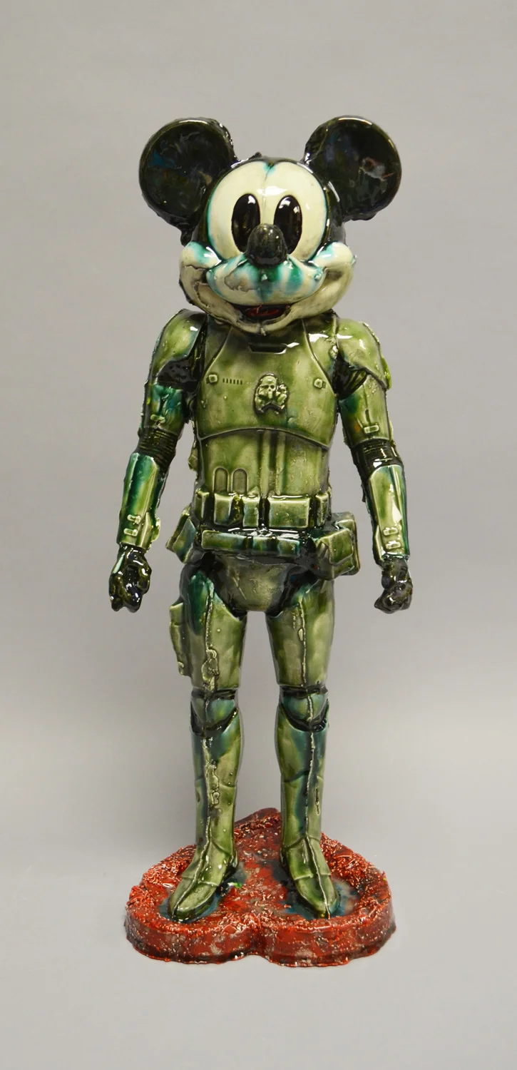 Stormtrooper Mickey 2017 (Rob Reed Memorial Sculpture Award 2018 in the Galex 52 National Juried Exhibition at the Galesburg Civic Art Center in Galesburg, Illinois