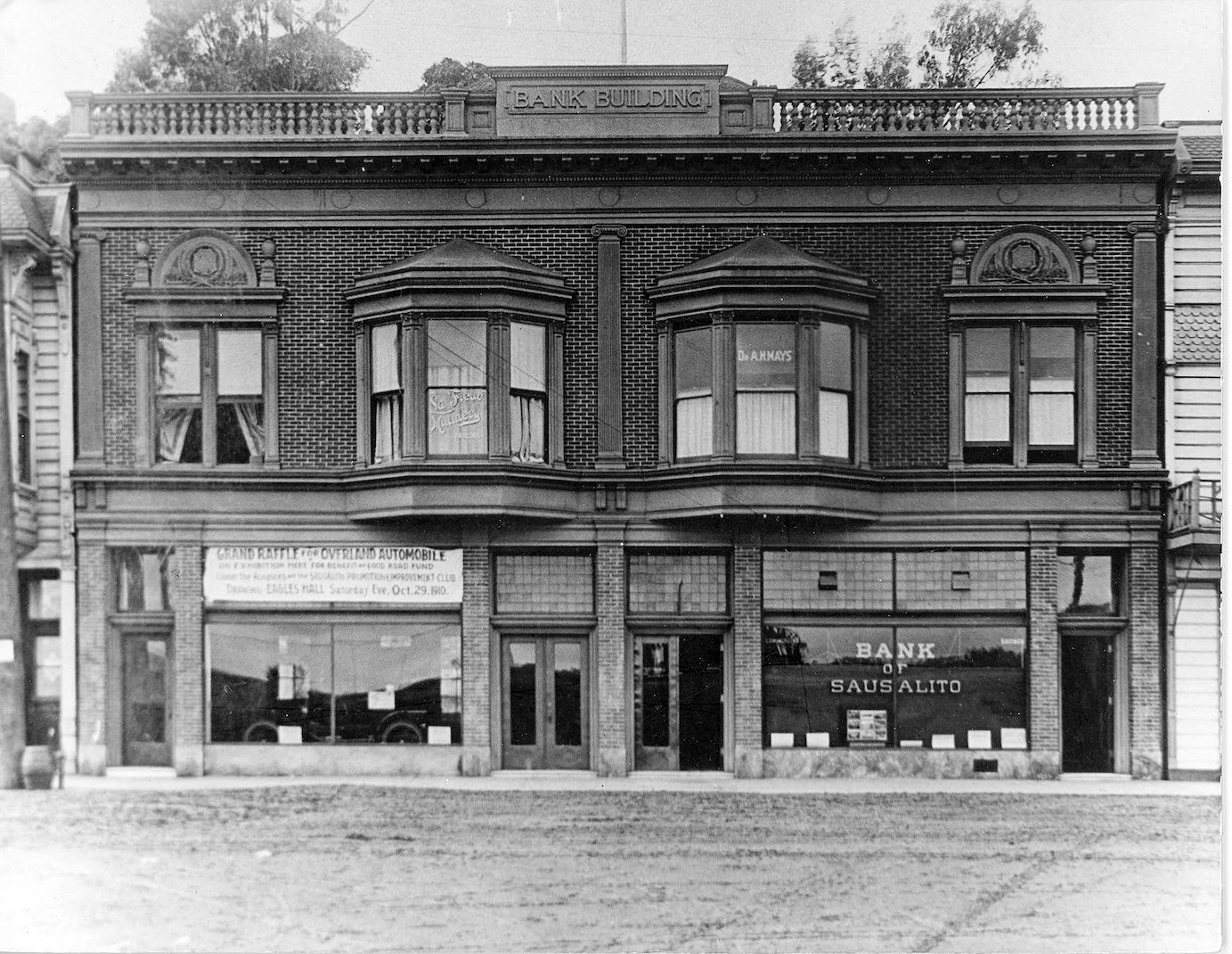 The Bank of Sausalito on Water Street, now Bridgeway Photo Courtesy of Sausalito Historical Society