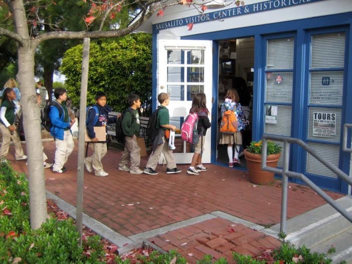 The students visit the Ice House and historic downtown Sausalito to learn more about the diverse groups of people---Native American, Spaniard, Mexican, Portuguese, English, Canadian, Chinese, African American--- who settled in Sausalito during Sausalito’s early years and left a their imprint on the community.