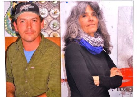 Fiver Brown, musician and Heather Wilcoxon, artist (left to right) Photo by Steefenie Wicks