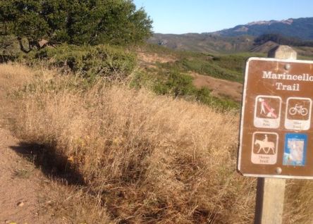 Marker for Marincello Trail. Photo by Larry Clinton