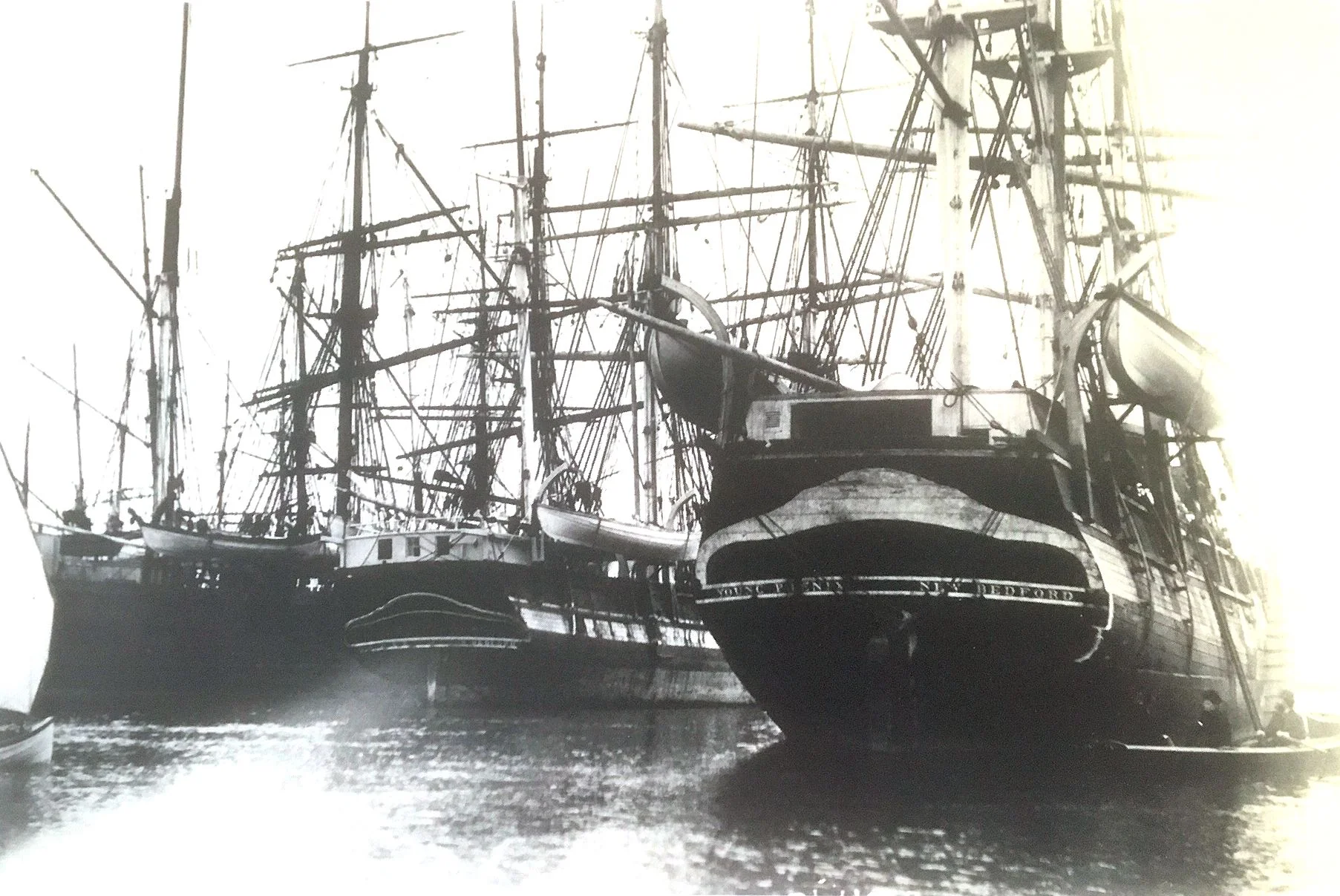 Whaling ships in Sausalito’s protected cove. Photo from National Maritime Museum of San Francisco