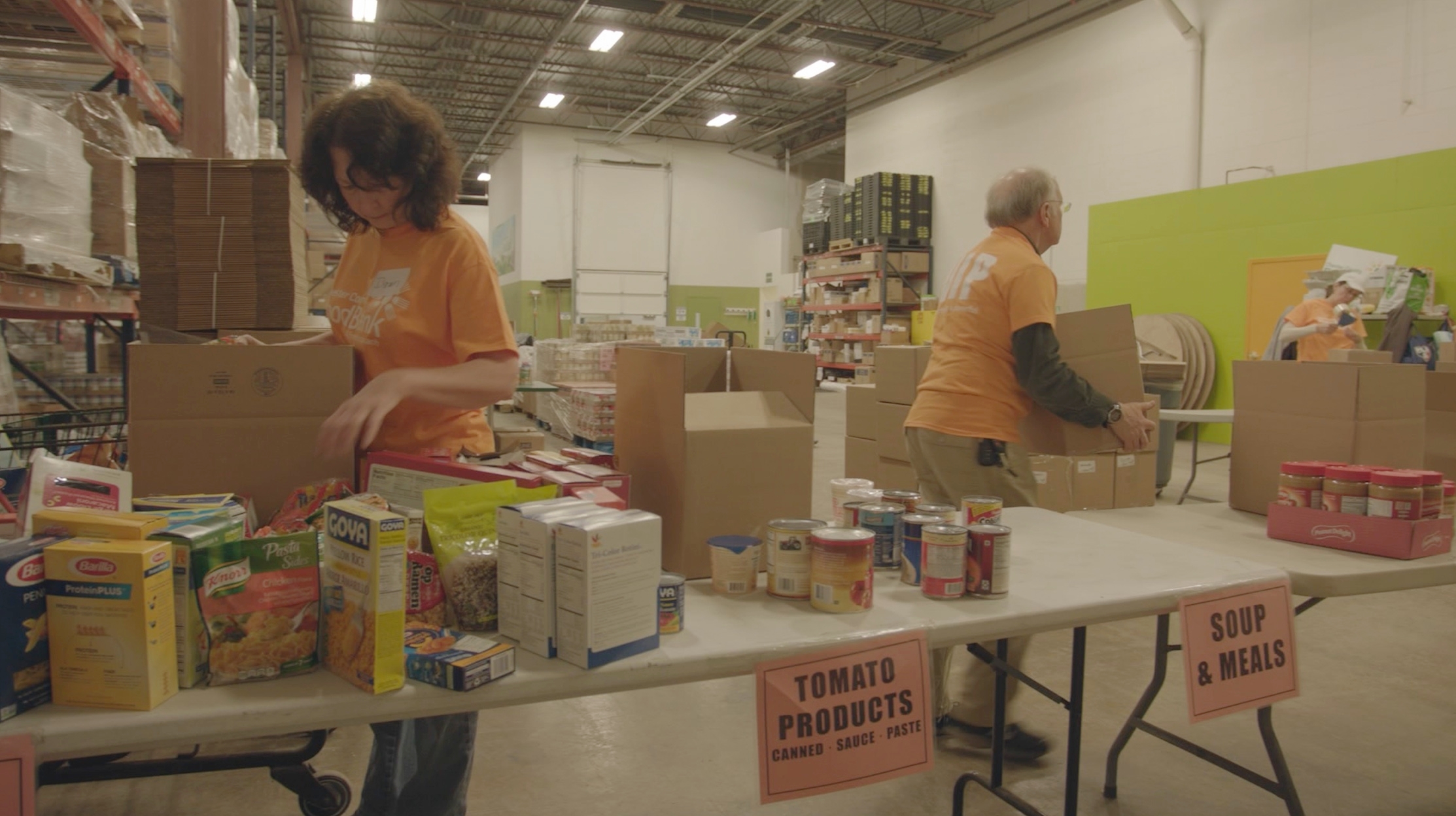volunteers at chester county food bank warehouse
