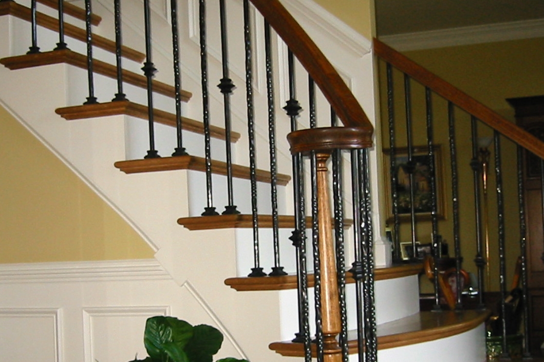 Custom Interior Rail with Hand-Twisted Pickets