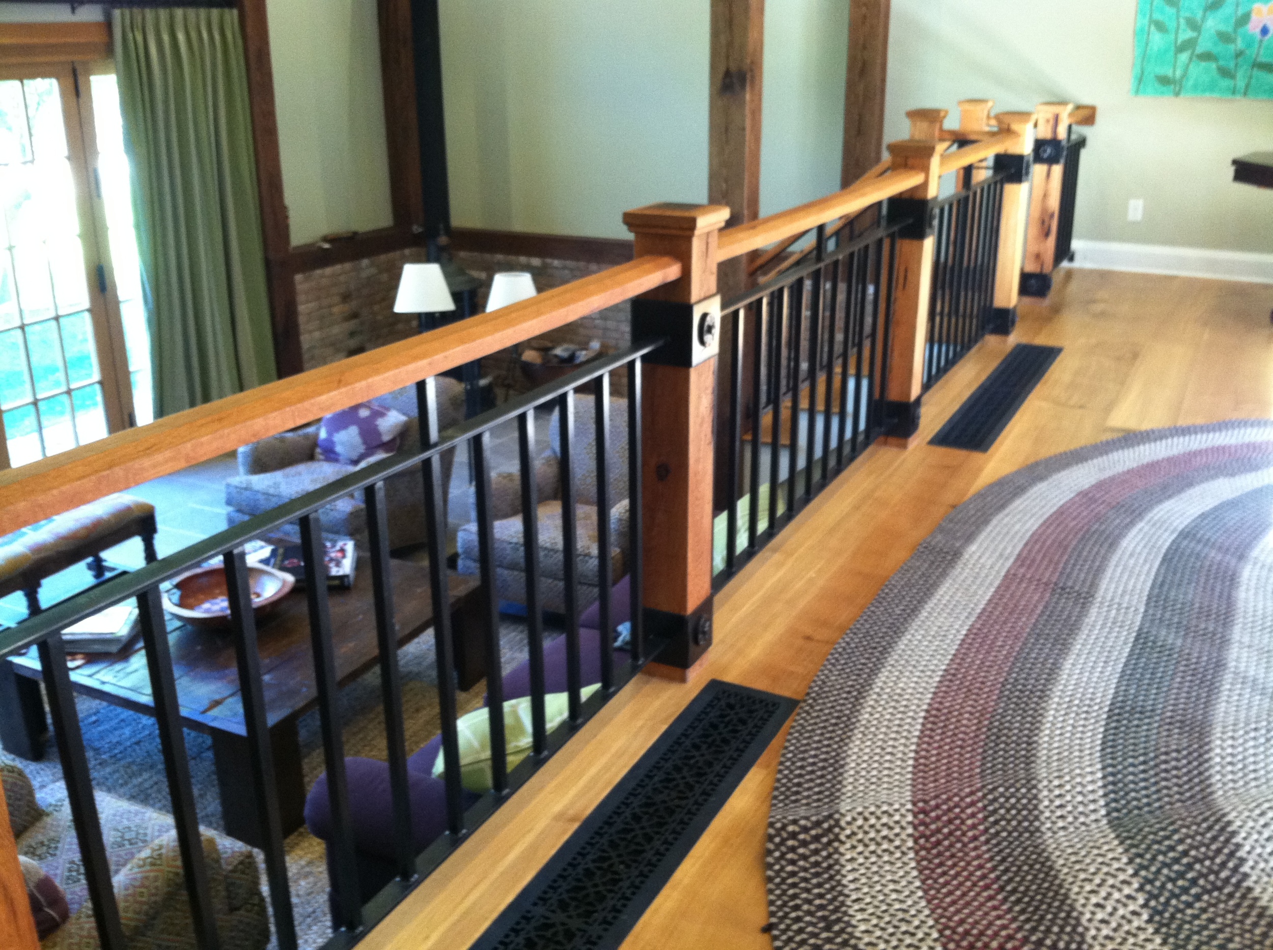 Interior Wood & Steel Railings with Forged Elements
