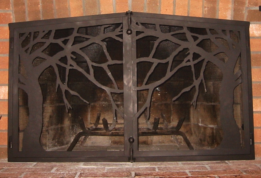 Tree Motif Attached Firescreen