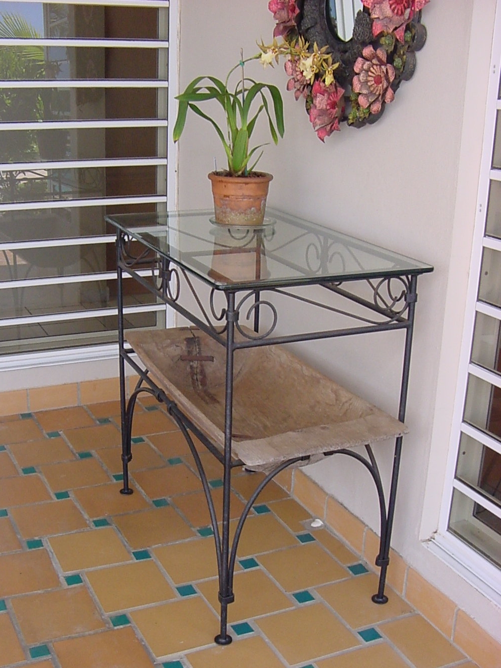 Patio Table with Vintage Trough