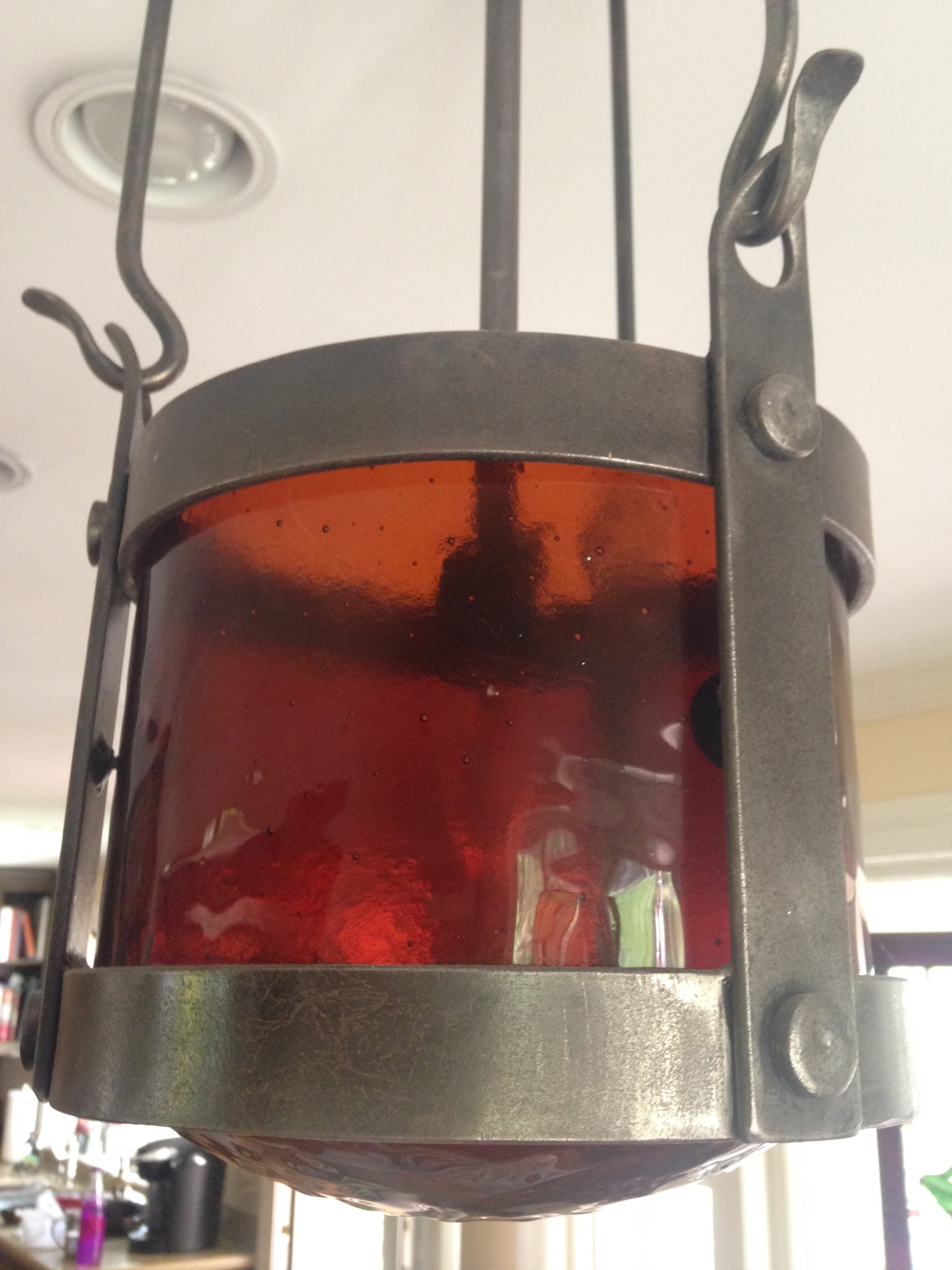 Pendant Lamp with Colored Glass