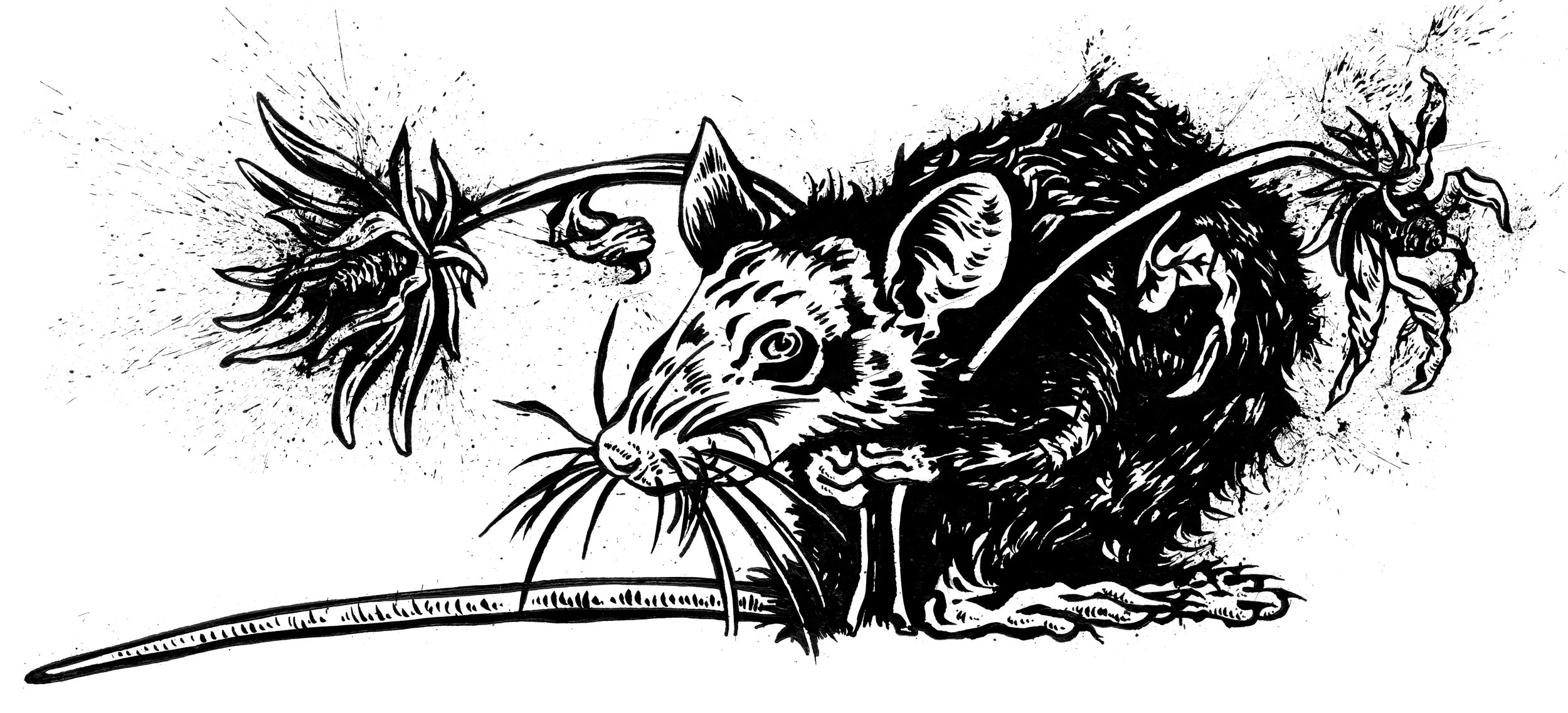 Rat with Flowers