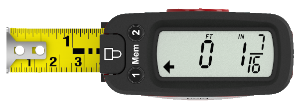 Easily read measurements on your tape measure with a large, digital display