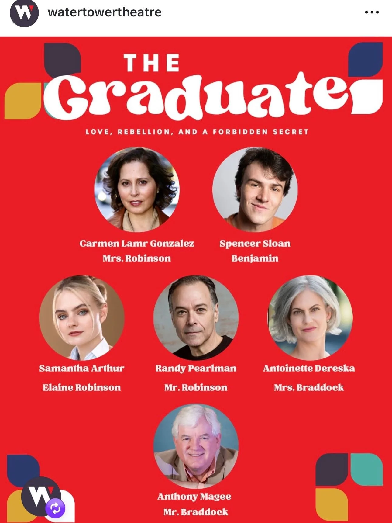 If you&rsquo;re in Texas, come see me in The Graduate @watertowertheatre (link in my bio). The production and creative team are incredible! I&rsquo;m working with some of the best actors around! Looking at you @spencerrsloan @samantharthur @randypear