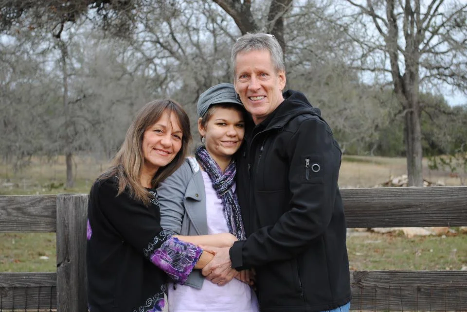 Mary with Phoebe and her husband, Mike.