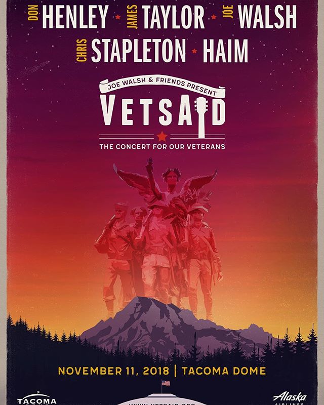 Grateful to be here @vetsaidofficial concert at the #tacomadome - excited to see the artists, esp #joewalsh and the video we produced for the intro of the show. Big thanks to my creative team @ewenku &amp; @ryanfeerer for their motion gfx and graphic