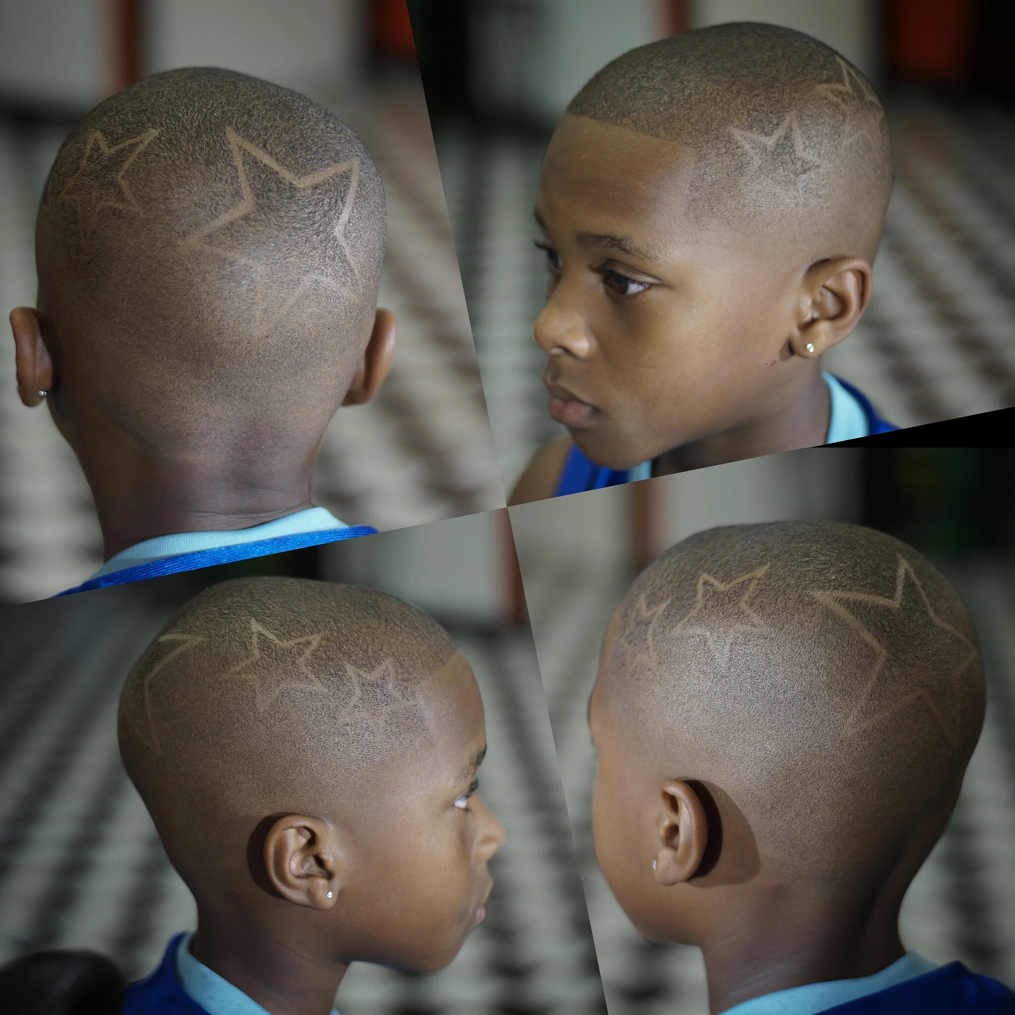 Bald Fade with Stars