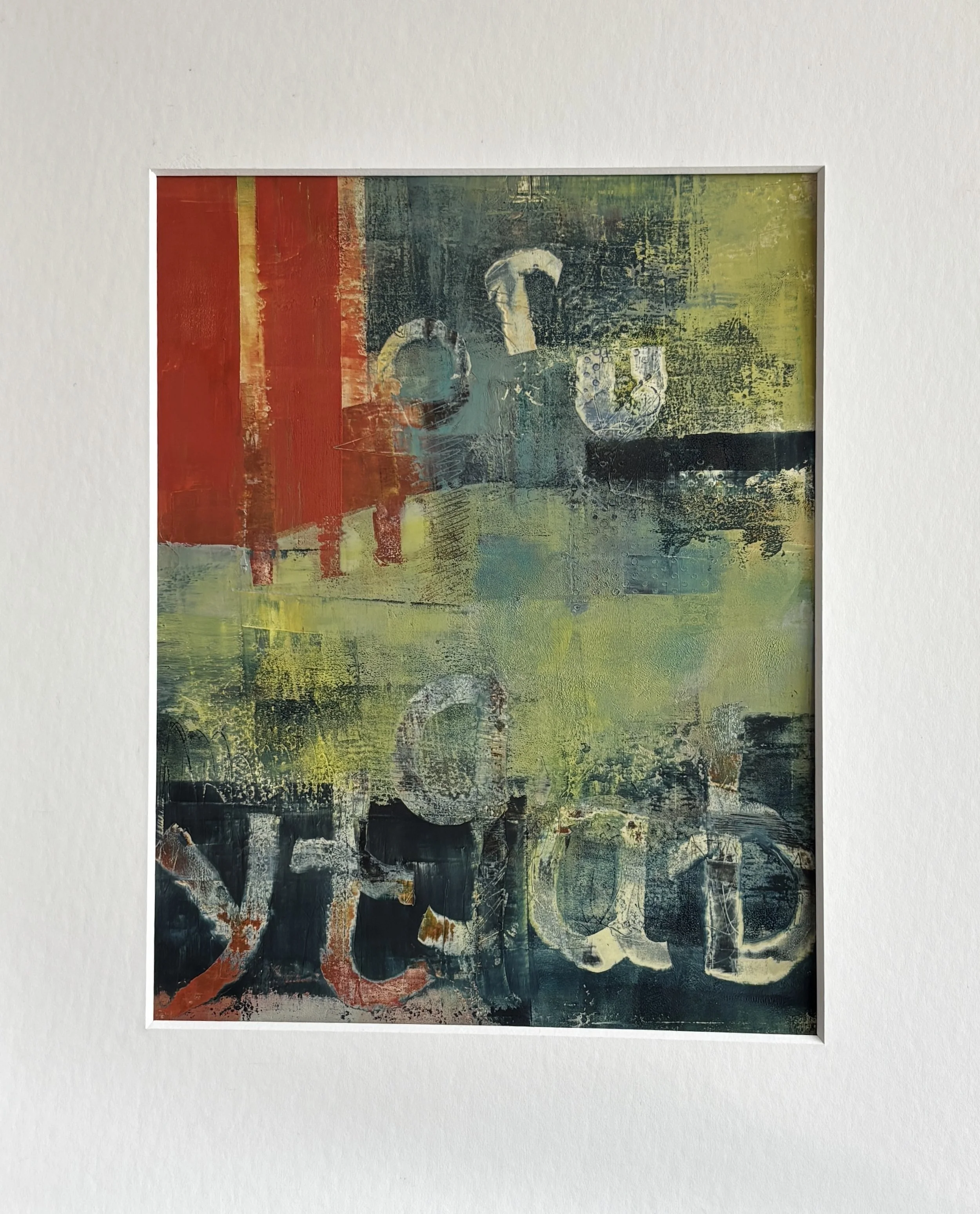 Scrambled/16x20 on paper/8 ply mat/framed