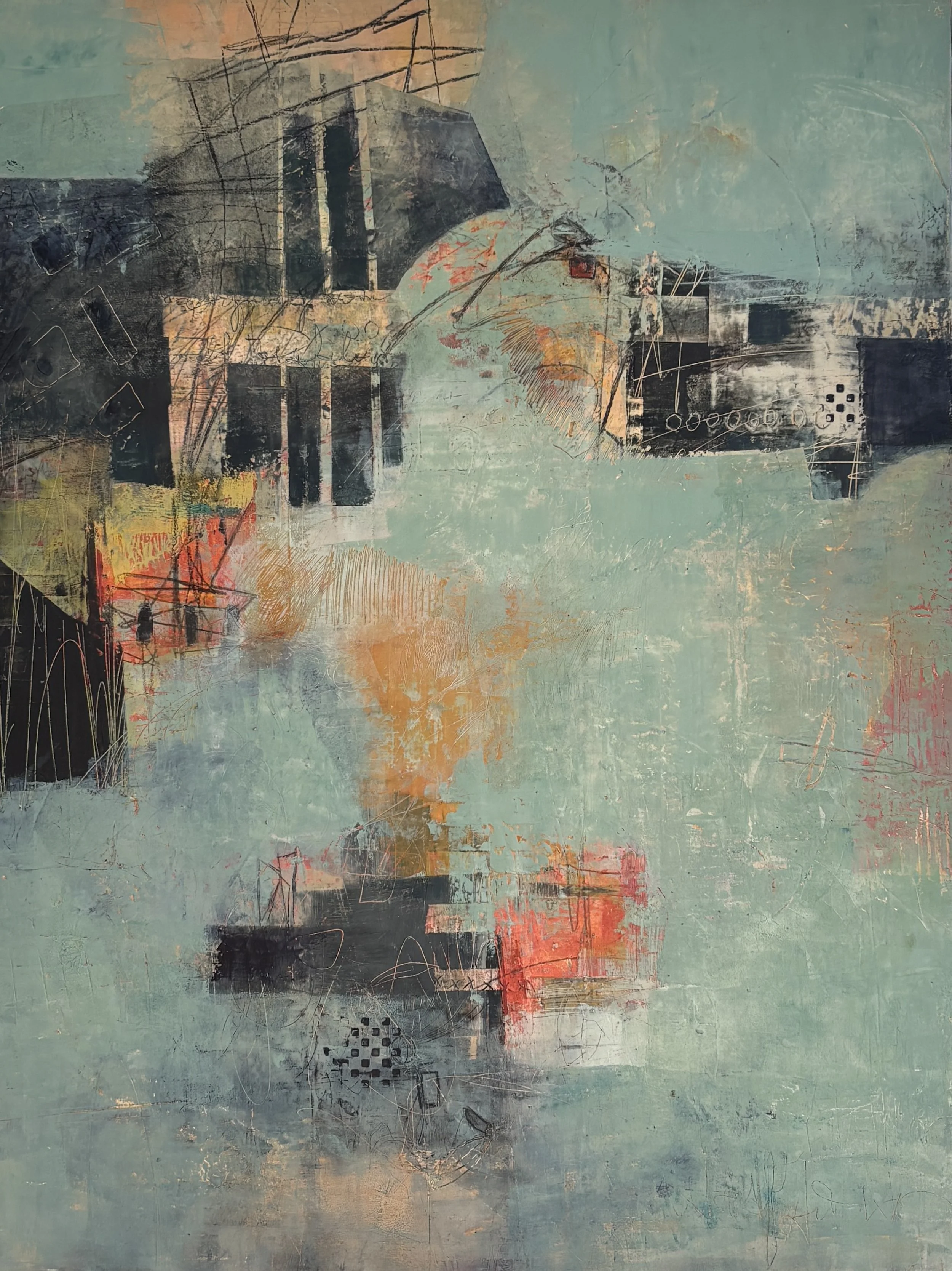 Traveled So Far 24x32x1.5" on panel/framed