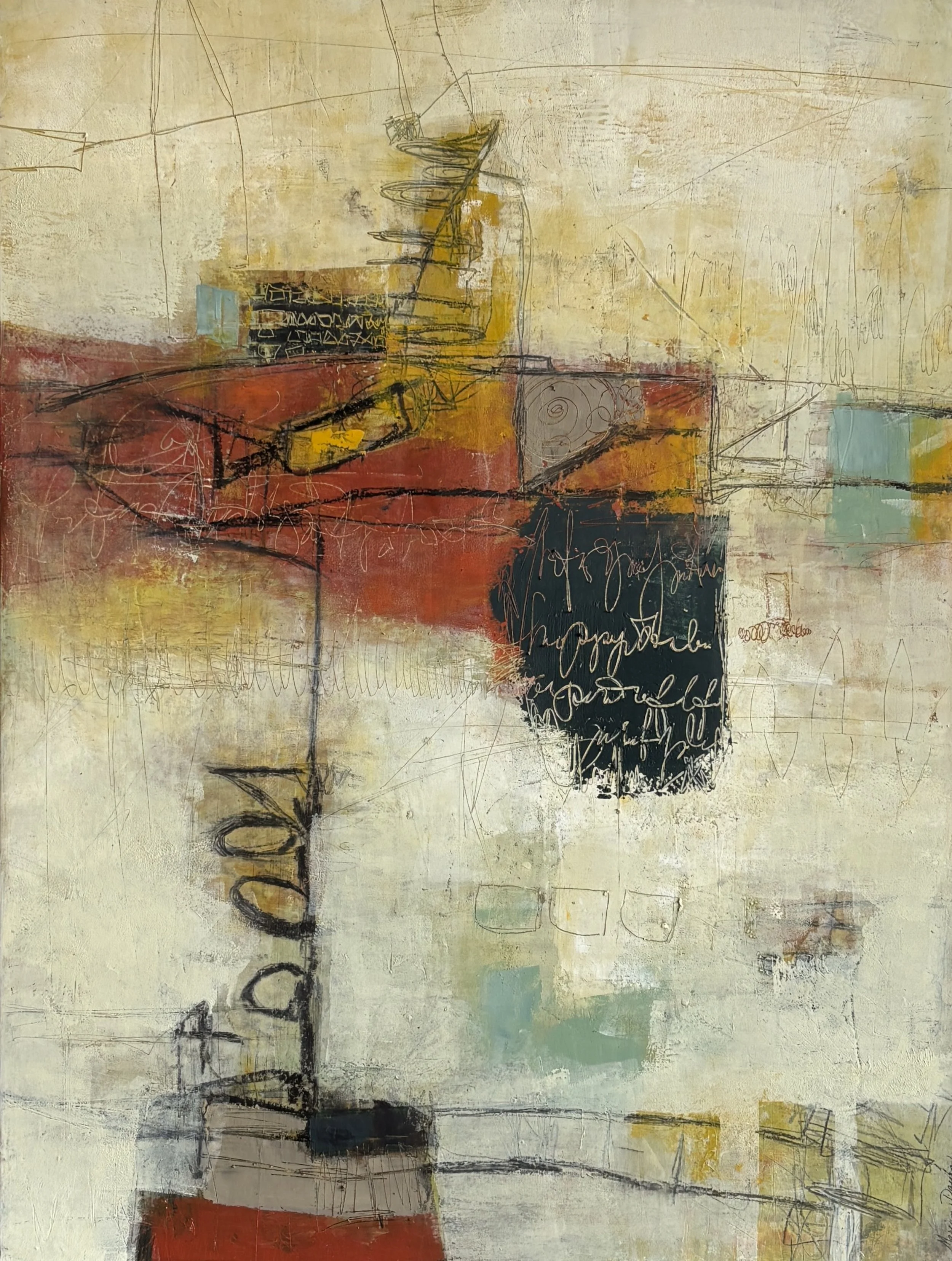 Off the Grid Two 19x25x1.5"on panel/framed