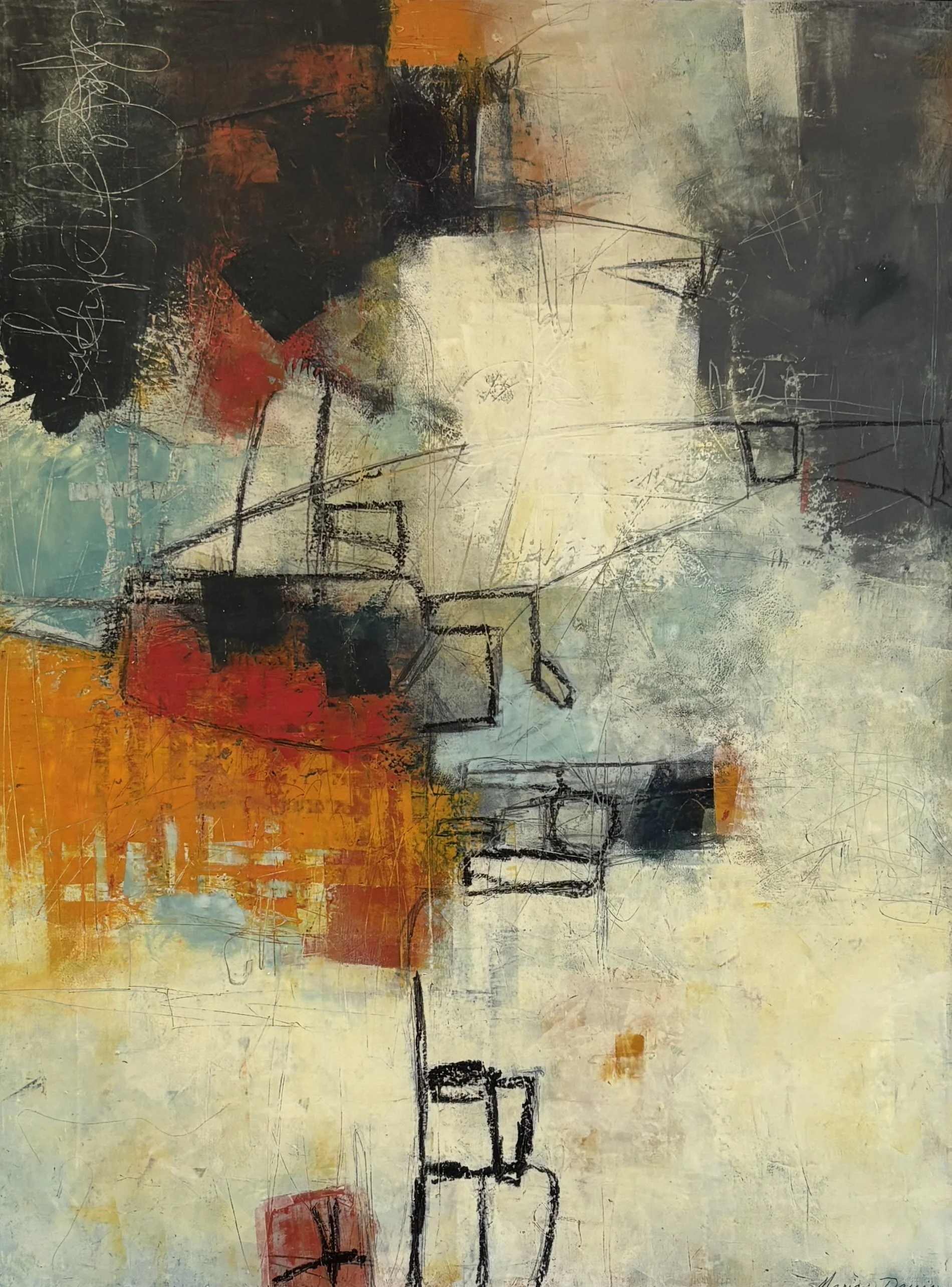 Off the Grid One/19x25x1.5"on panel /framed