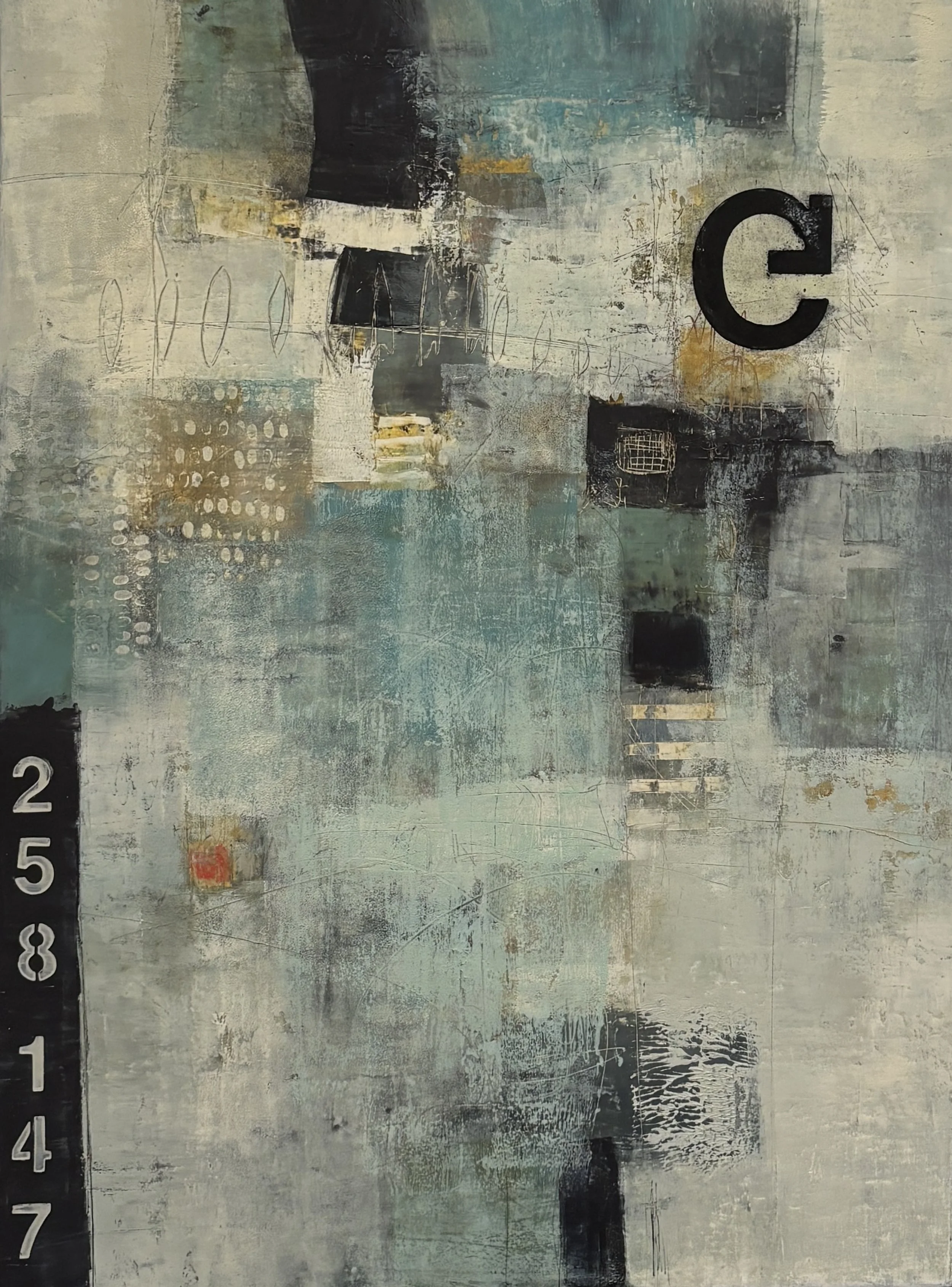 Numbered Left 19x25x1.5"on panel/framed