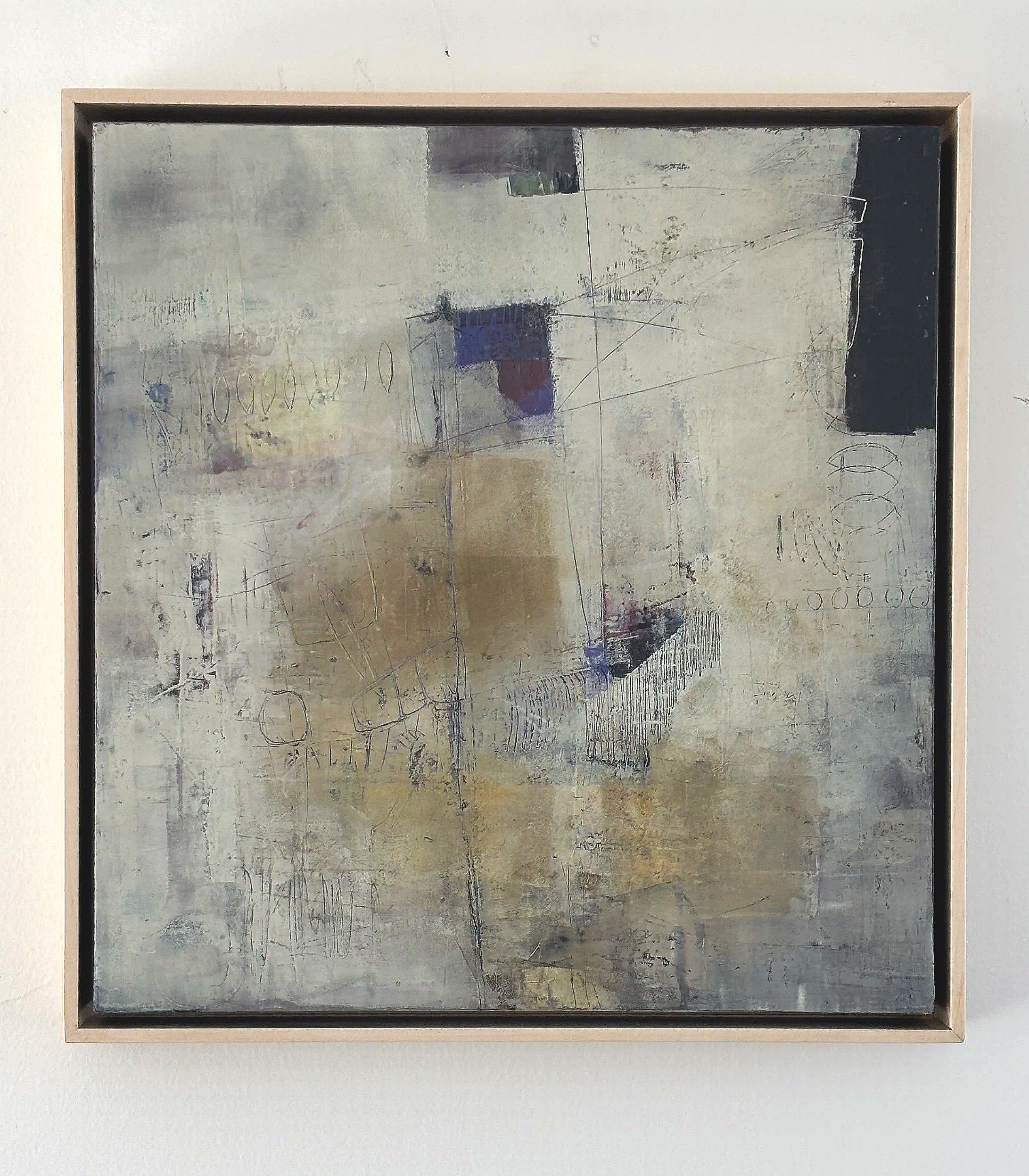 Less is More/14x15x1.5"on panel/framed