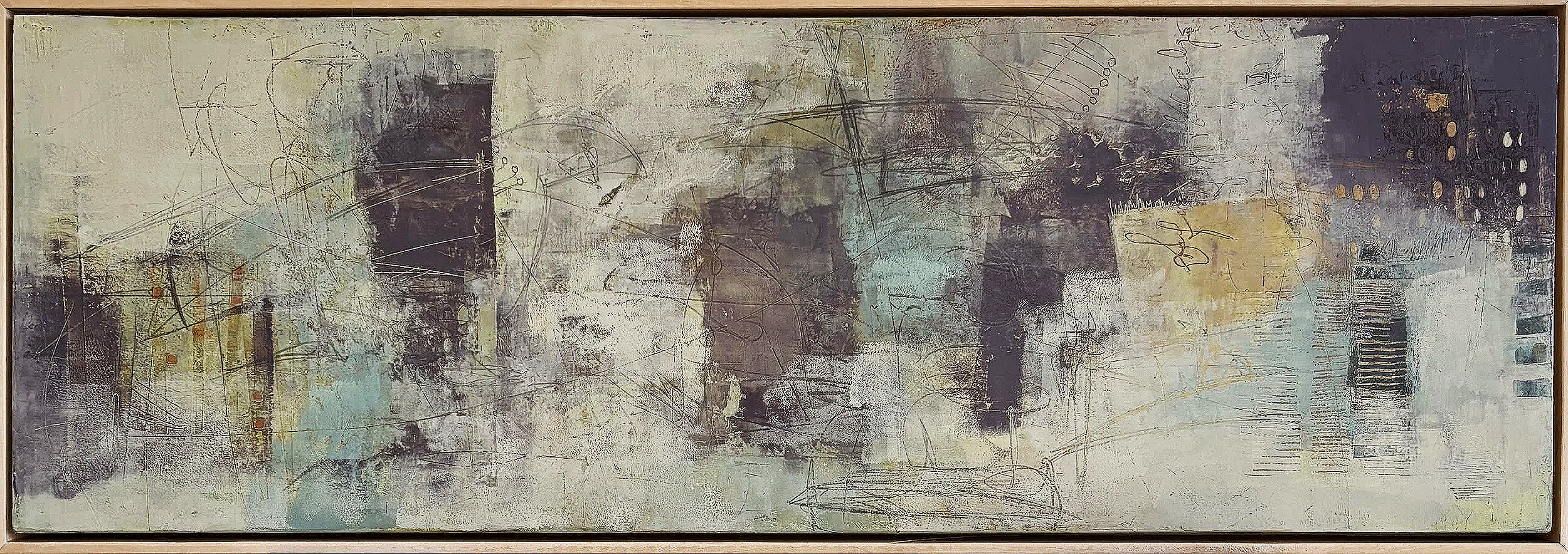 In the Clouds/10.5x29.5x1.5"on panel/framed