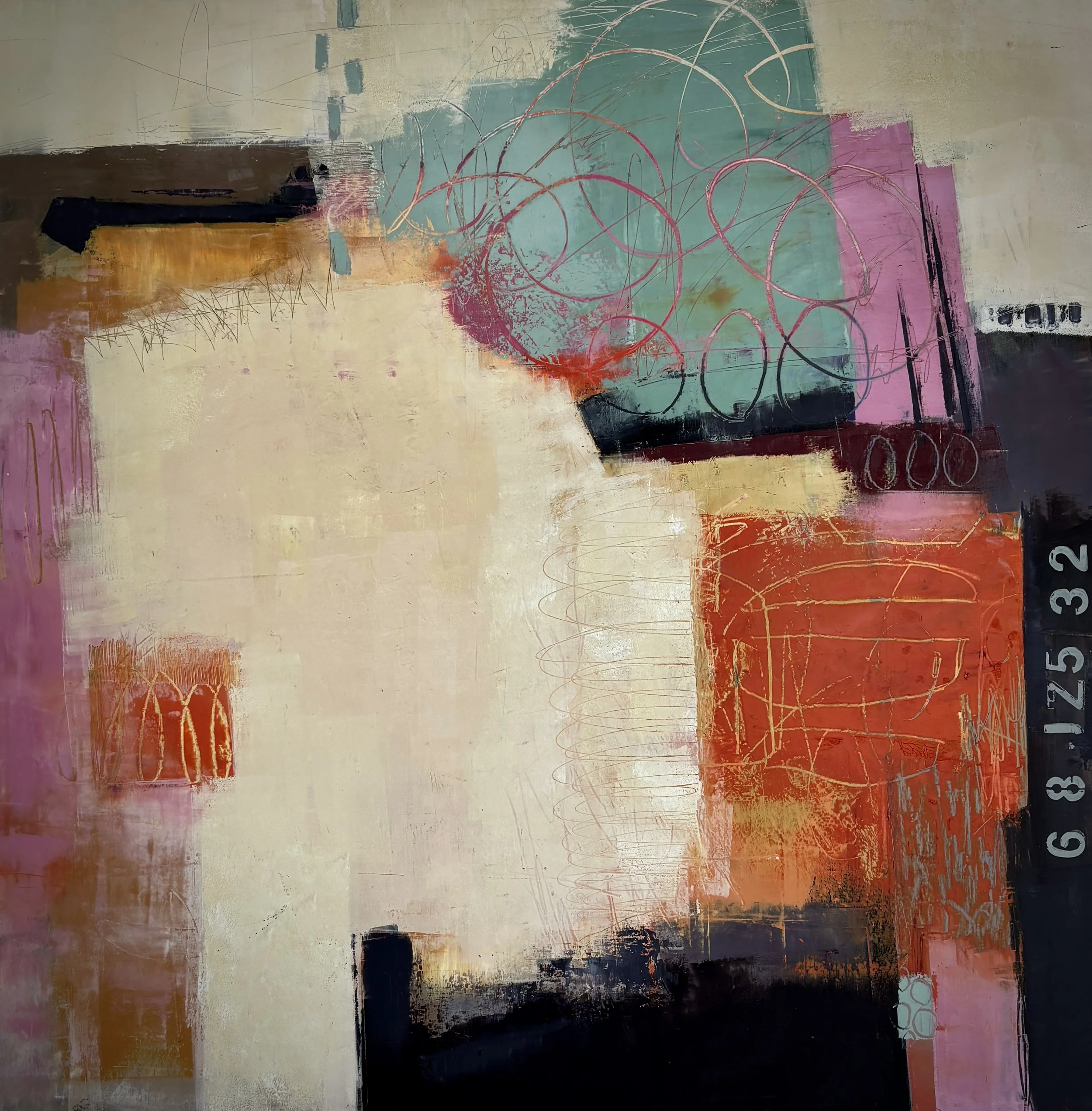 Silent Noise/33x33x1.5"on panel/framed