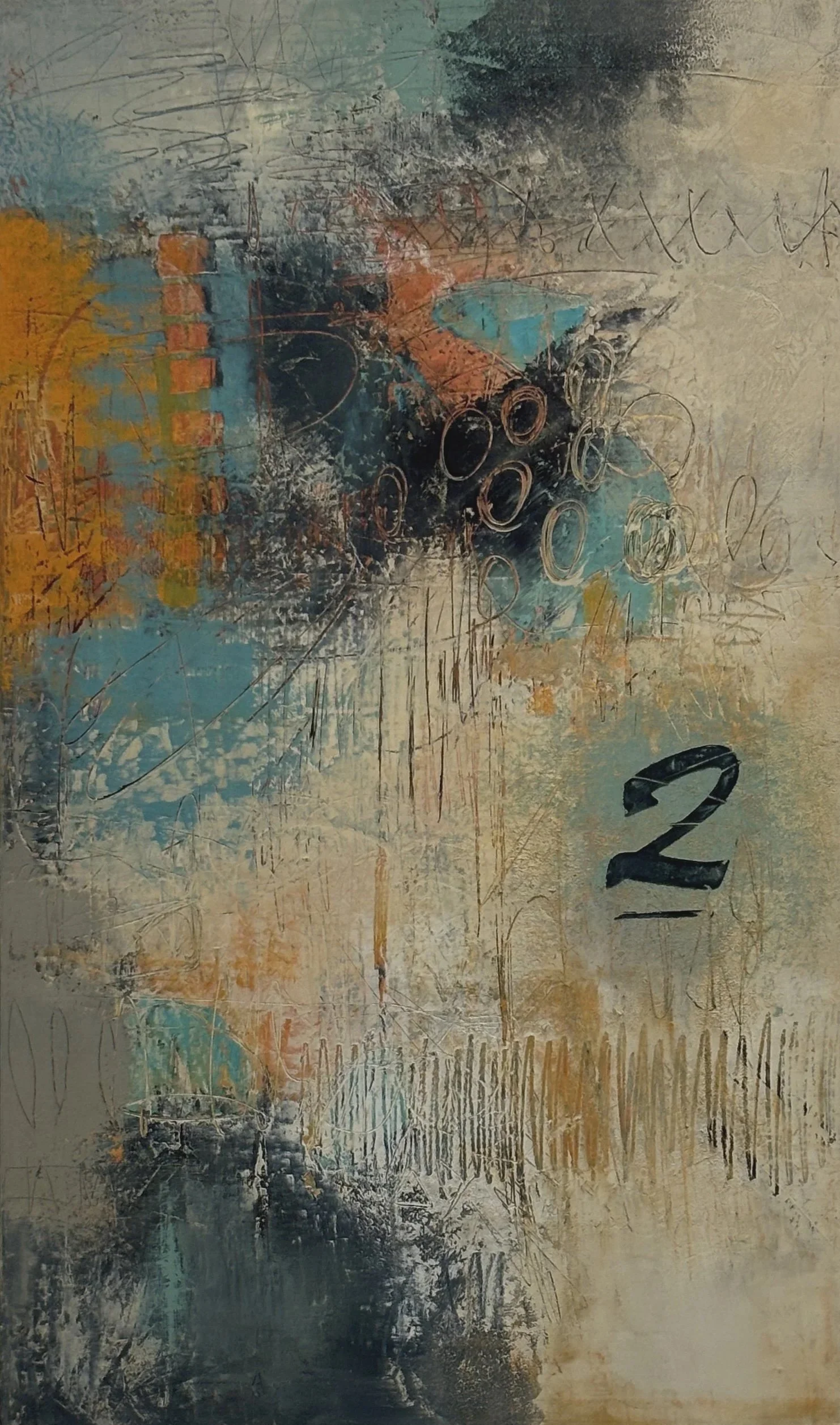 Eclectic/13x21x1.5"on panel/framed