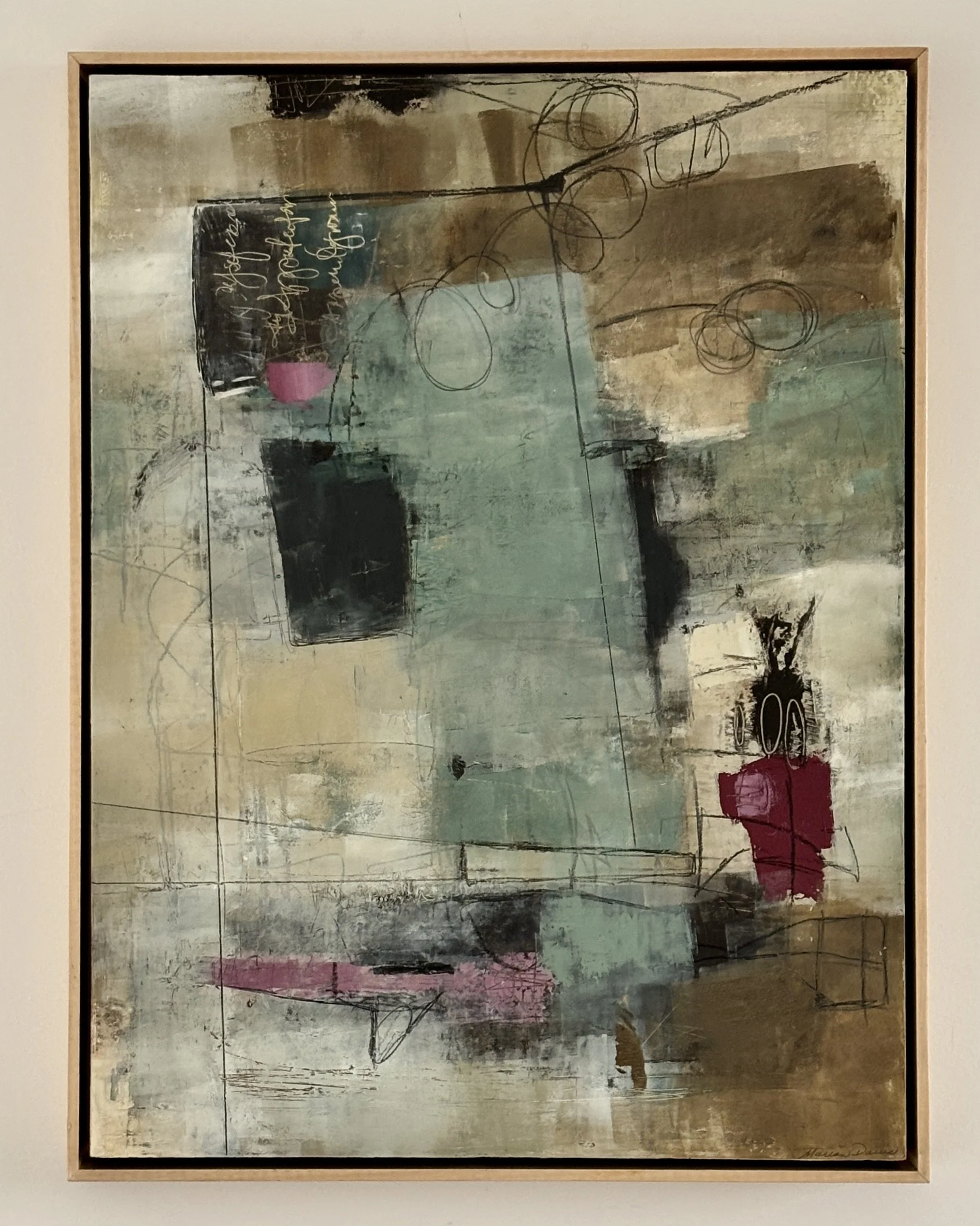 Marvelous Mauve19x15x1.5"on panel/framed