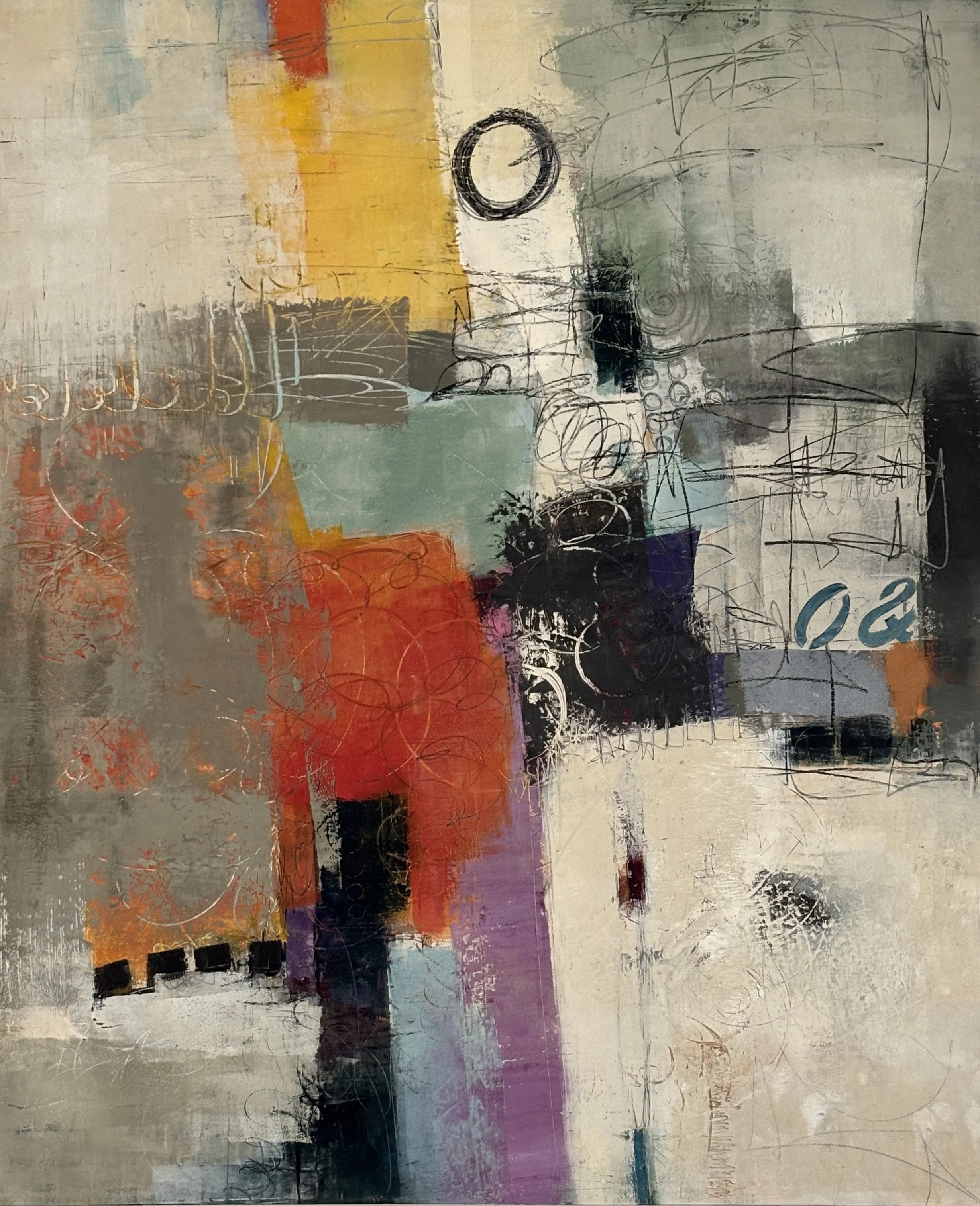 Synergy/31x37x1.5"on panel/framed