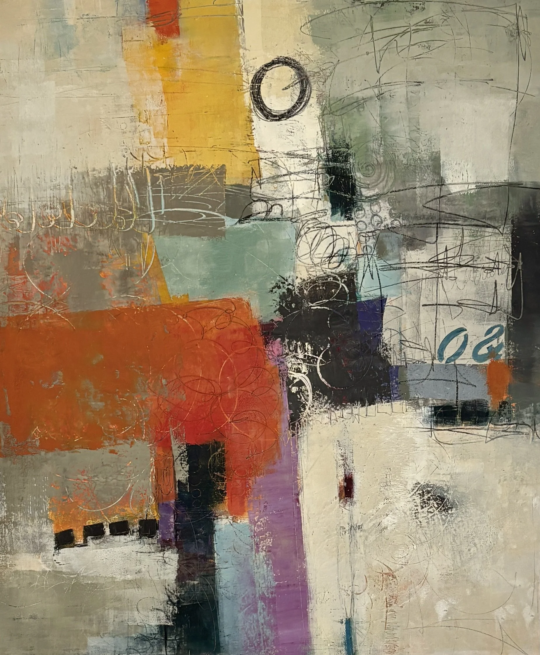 Synergy/31x37x1.5"on panel/framed