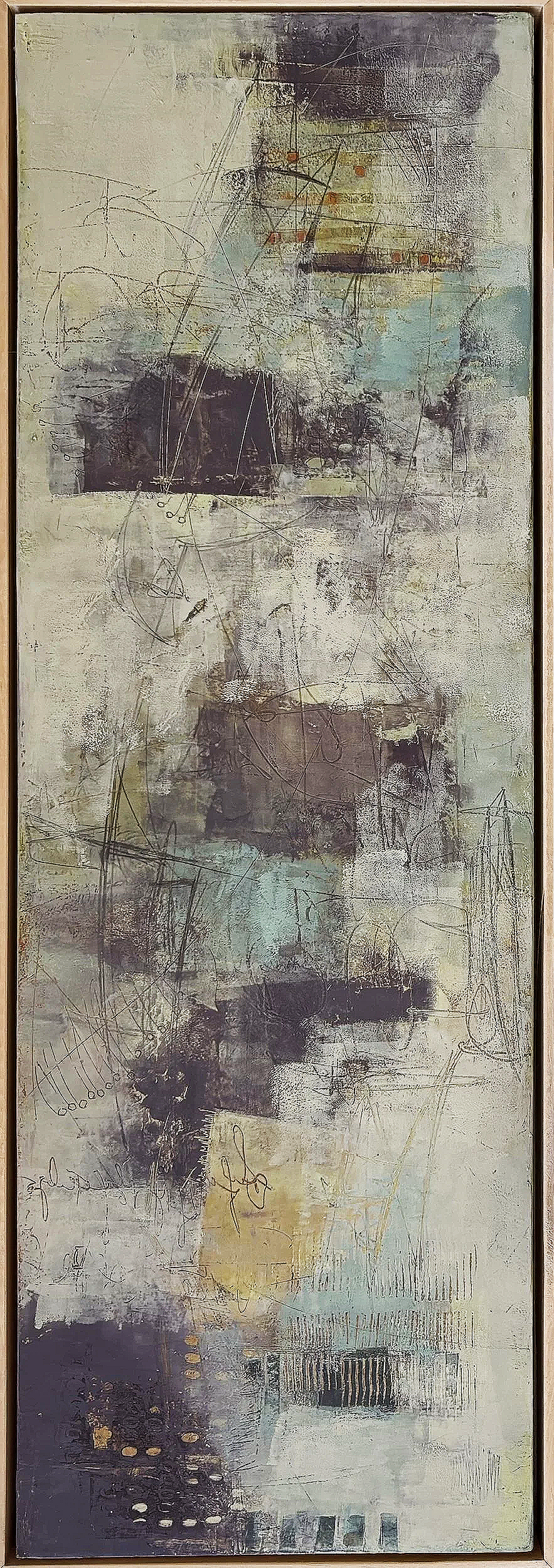 In the Clouds/10.5x29.5x1.5"on panel/framed
