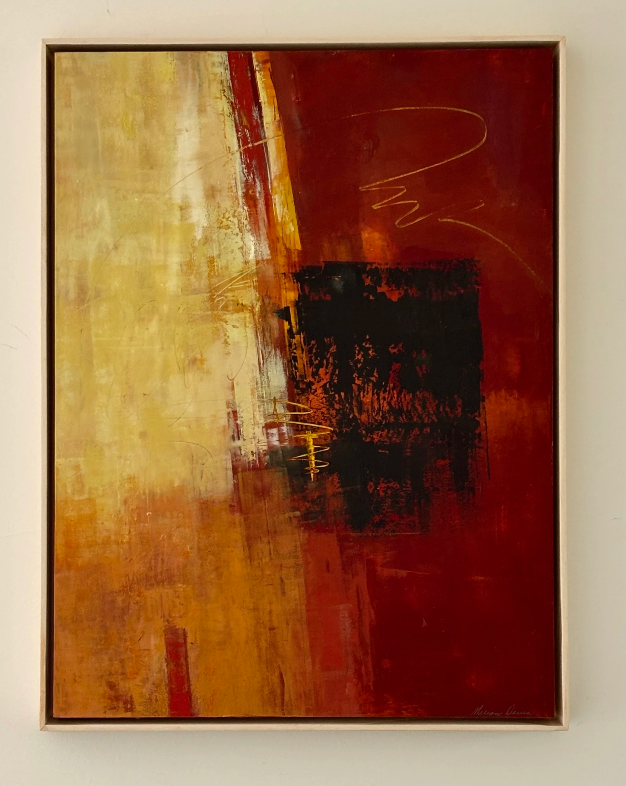Volcanic Symphony 19x25x1.5"on panel framed