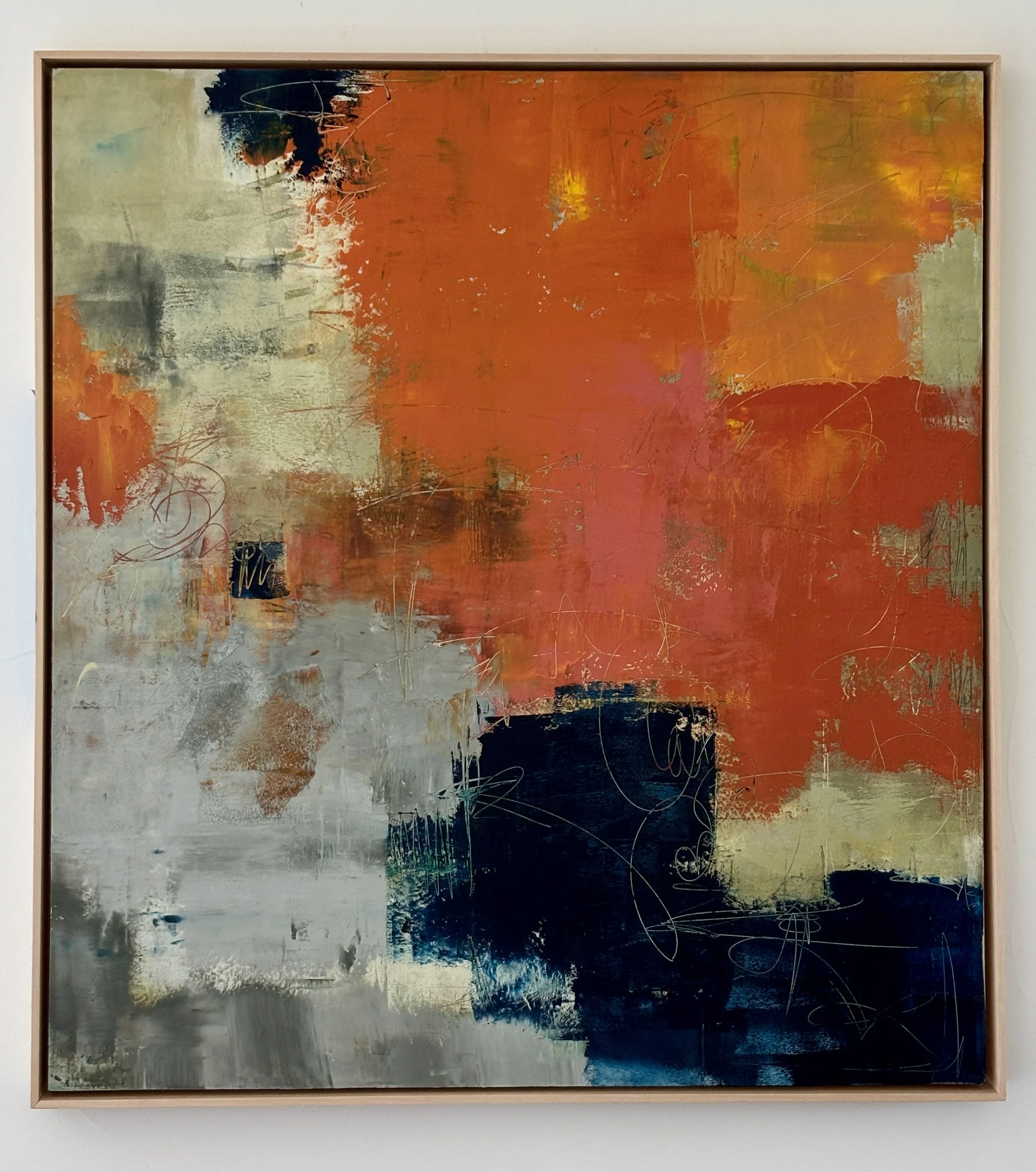 Bold Encounter 31x31x1.5"on Panel/Framed