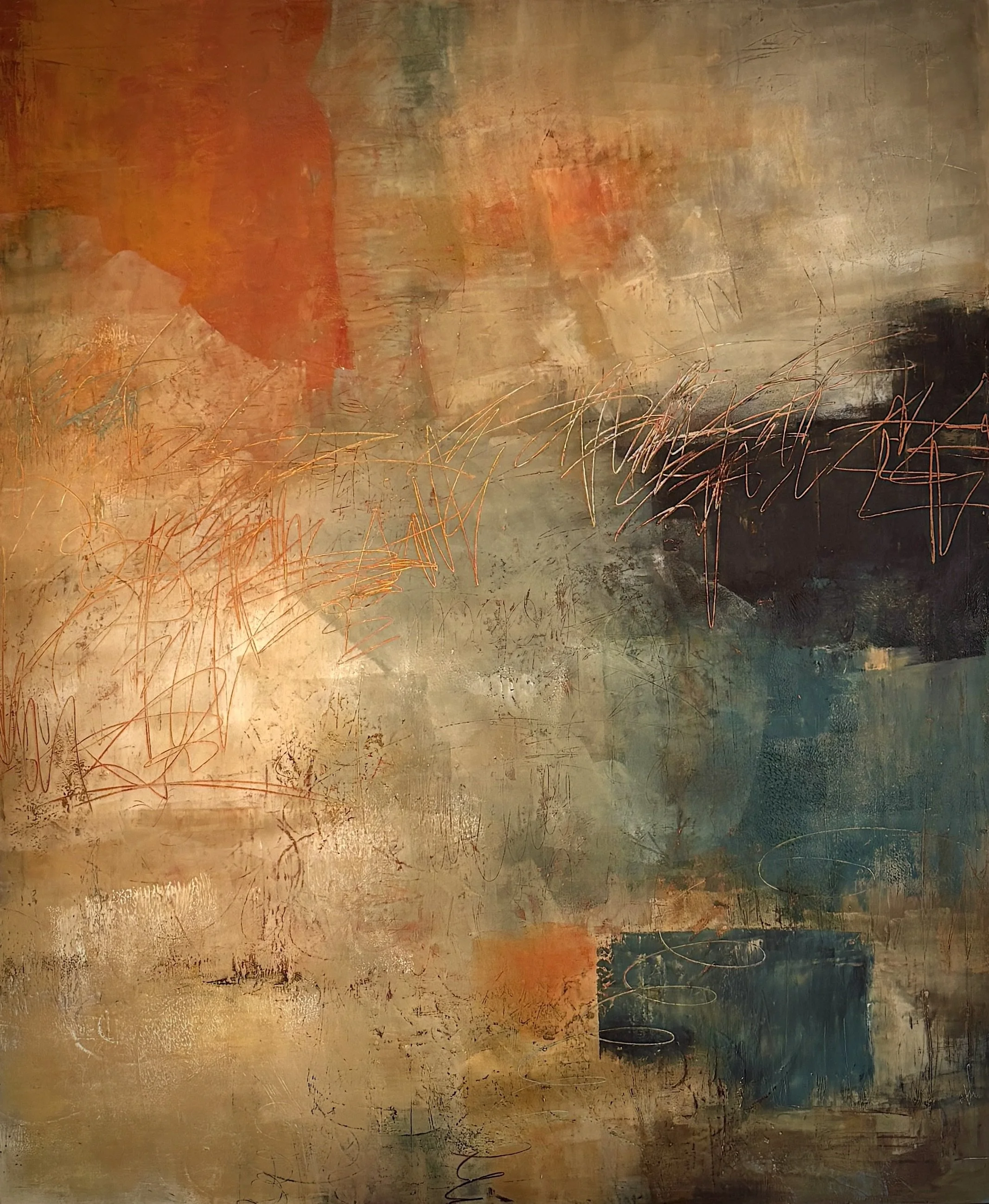 Side by Side 31x37x1.5"on panel/framed
