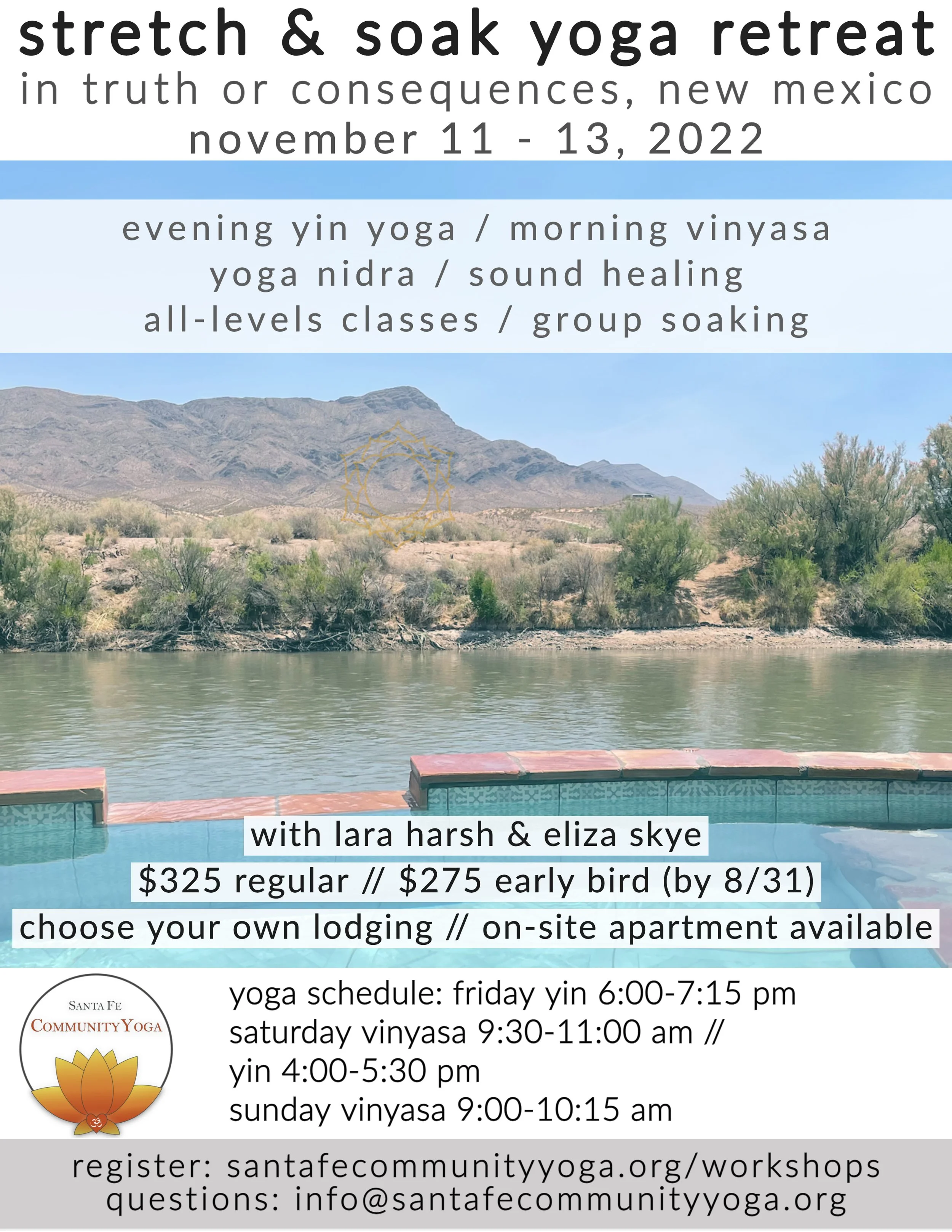 Stretch and Soak Yoga Retreat in Truth or Consequences