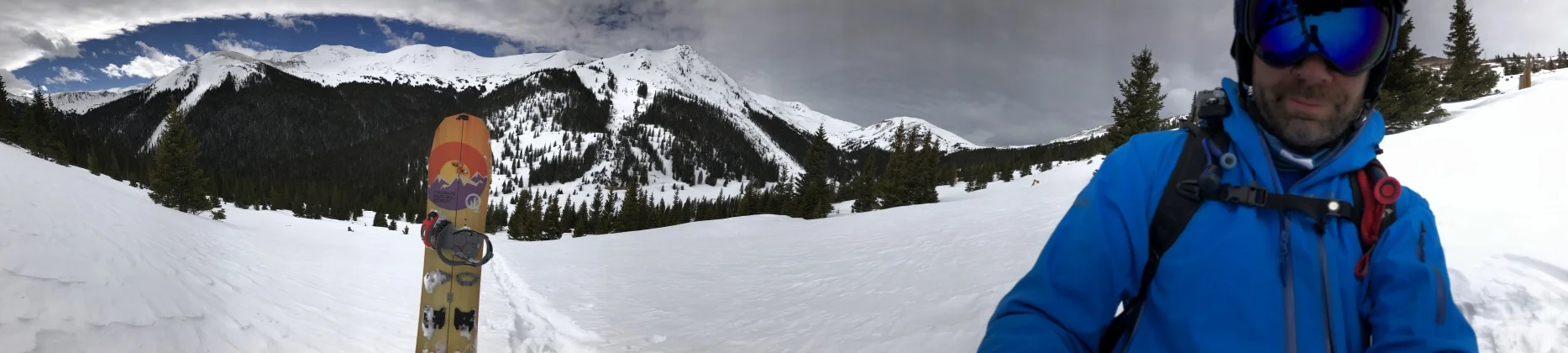 Just hanging out on a mountain with my custom OZ OZsym splitboard