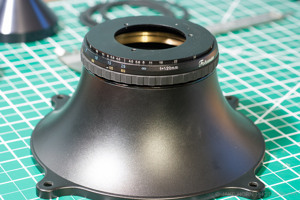 Lens cone for Fotoman 45SPS . Shares helical with the medium format models.