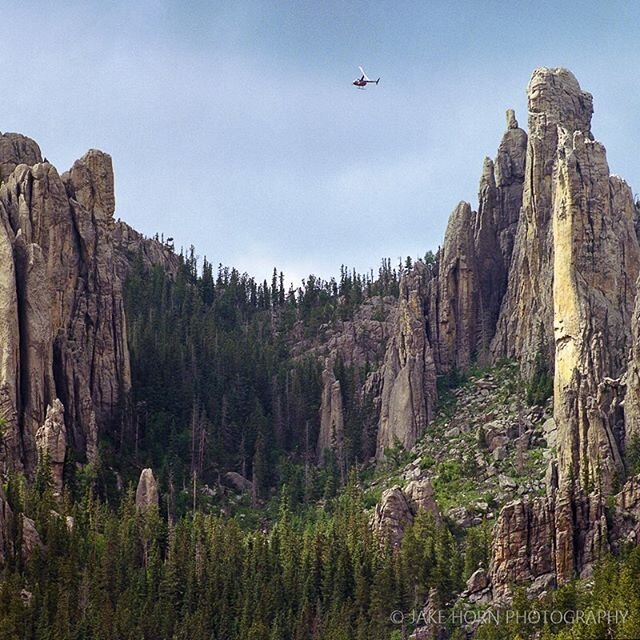 📍Needles Highway, Black Hills
📸 Pentax 645 w/400mm 5.6
🎞 Kodak Portra 400

Taken along the needles highway (SD-87) in the Black Hills of South Dakota. While taking photos of the needles, a helicopter was making its way by, presumably carrying some