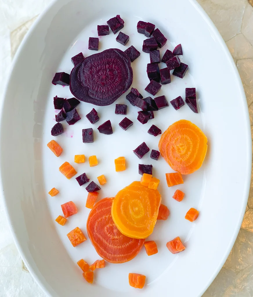 ROASTED BEETS Prep this make ahead ingredient for a chilled beet salad. I always order beet salads when I go out and it turns out it’s easy enough to make at home. RECIPE OPTIONS: Roasted Beet Salad with Goat Cheese, Micro Greens, and an Orange Glaze , Roasted Beets with a Balsamic Glaze, Chopped Kale and Roasted Beet Salad.