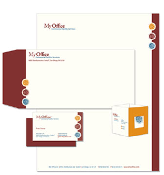 My Office Corporate Branding Branding My Office involved creating a look and feel representing relocating corporate businesses. We created a 3D business card incorporating a window with the card representing a building, our “vision-forward” design was appealing to their customer base.