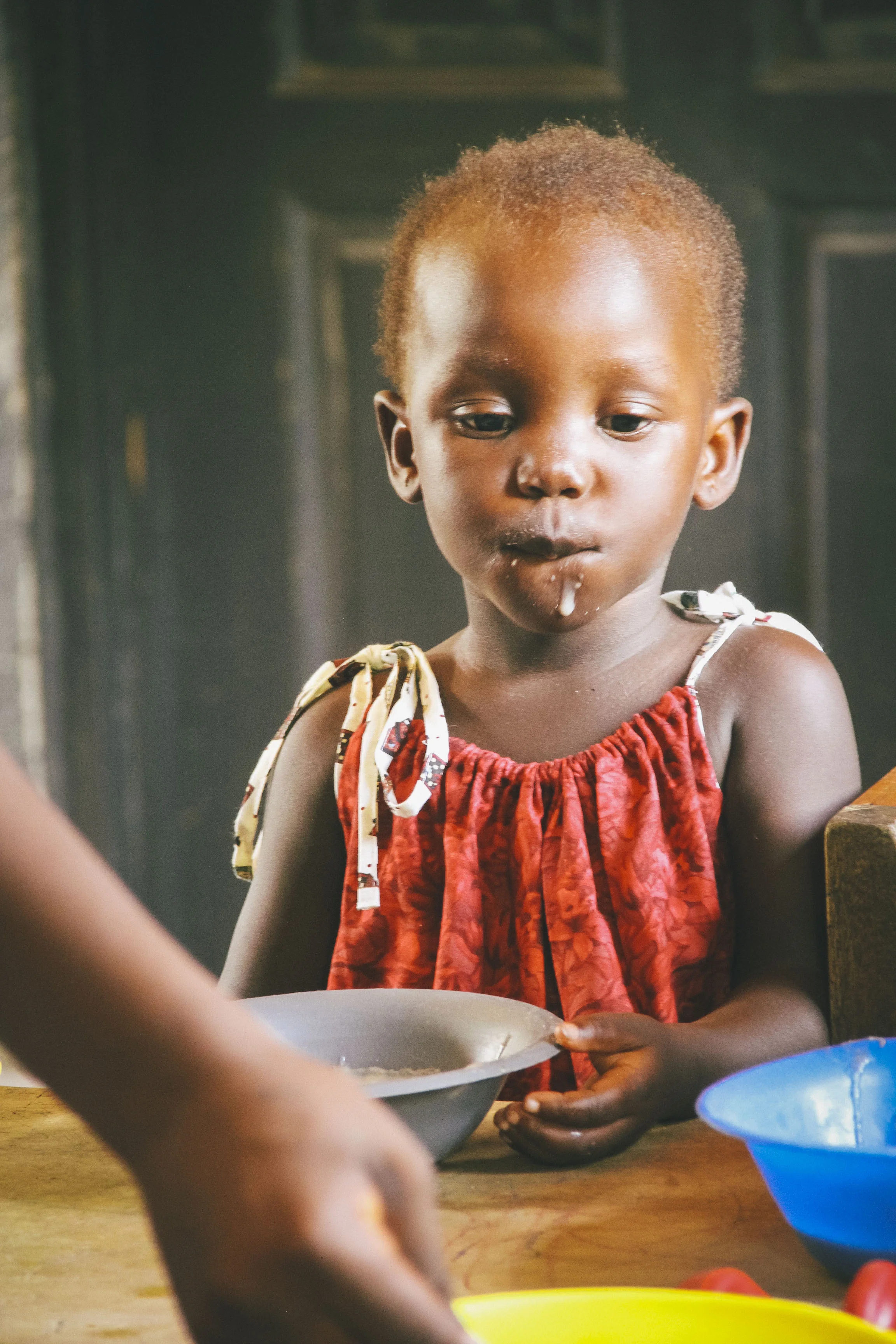 A child is fed
