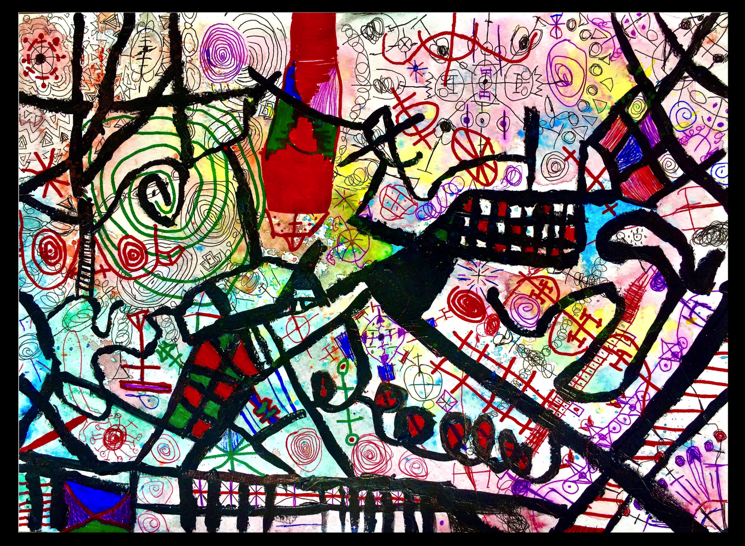 Untitled Xibao / 3rd Grade / 2016 Acrylic, watercolor, ink pen, sharpie 11” x14